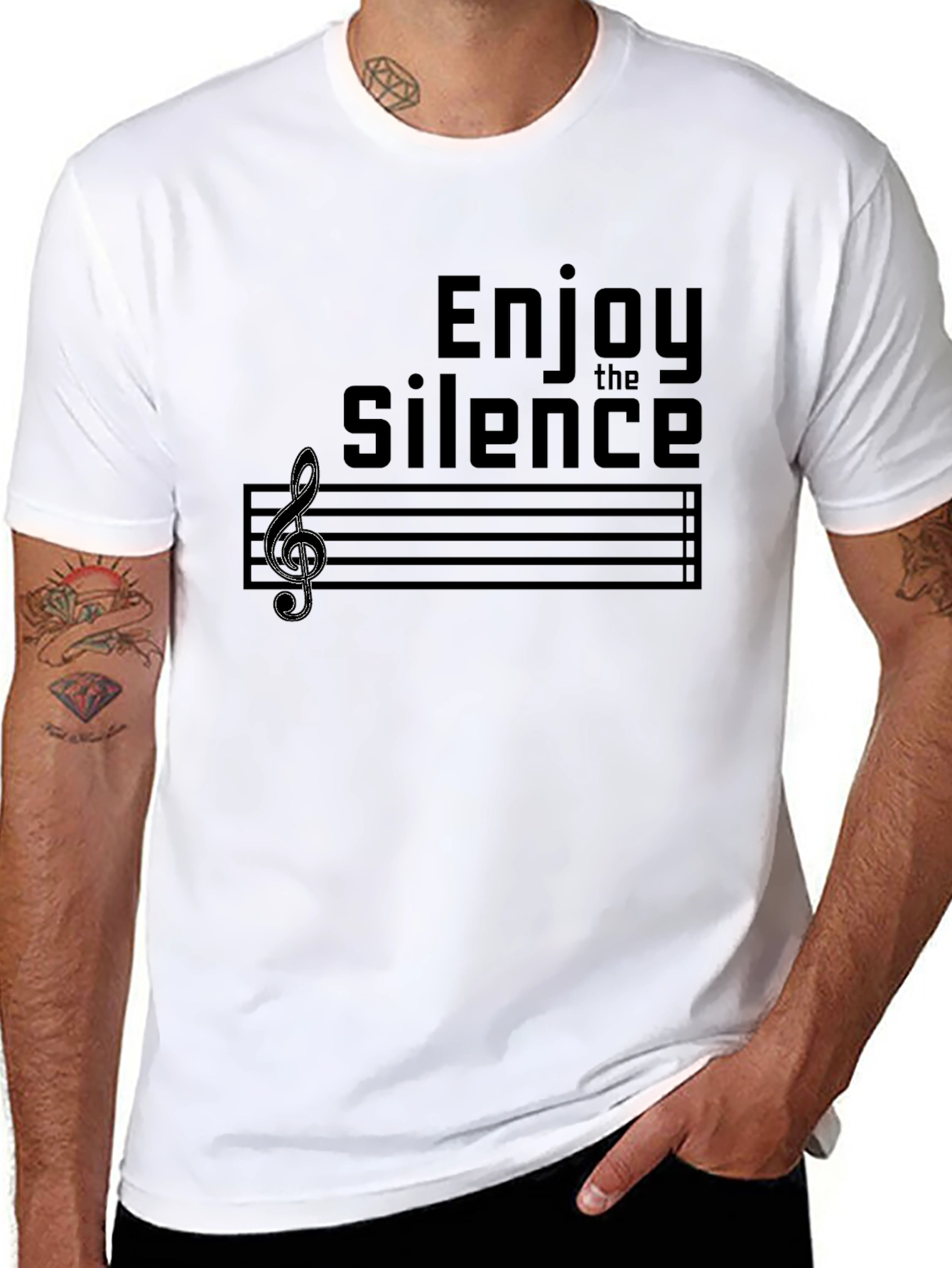 Black Enjoy the Silence Music Tee view 8