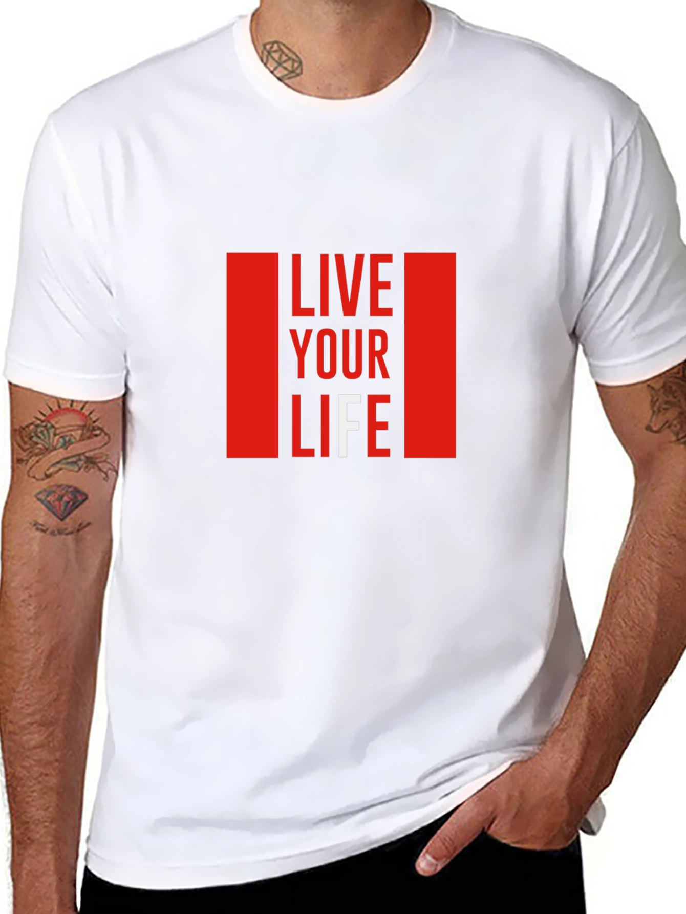 Black Live Your Life Graphic T-Shirt - Black view 8