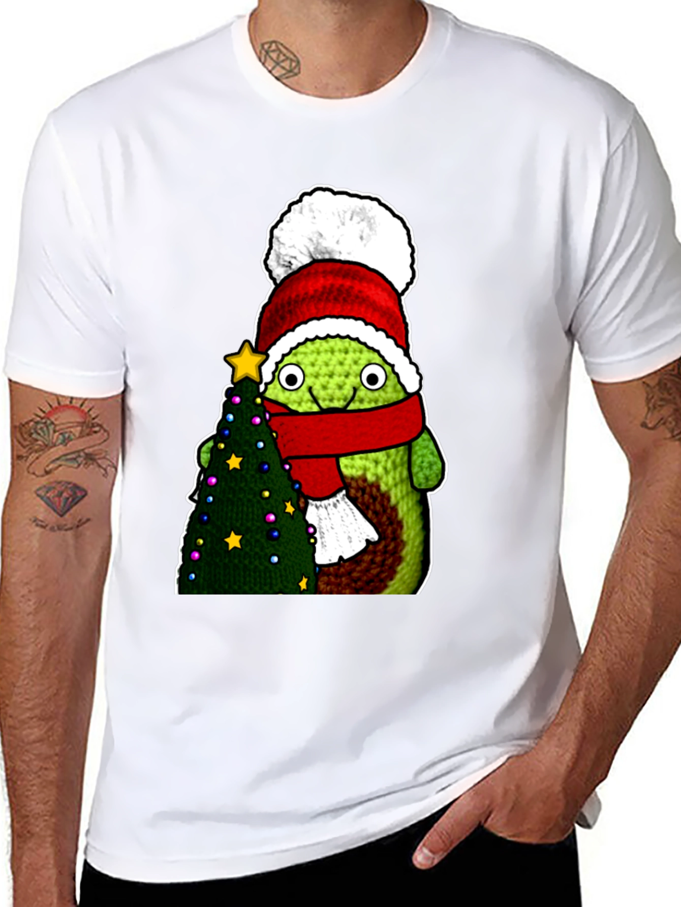 Black Avocado Christmas T-Shirt view 8