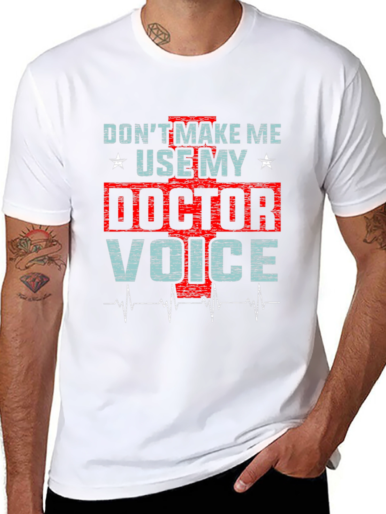 Black Doctor Voice Graphic Tee - Black Cotton Shirt view 8