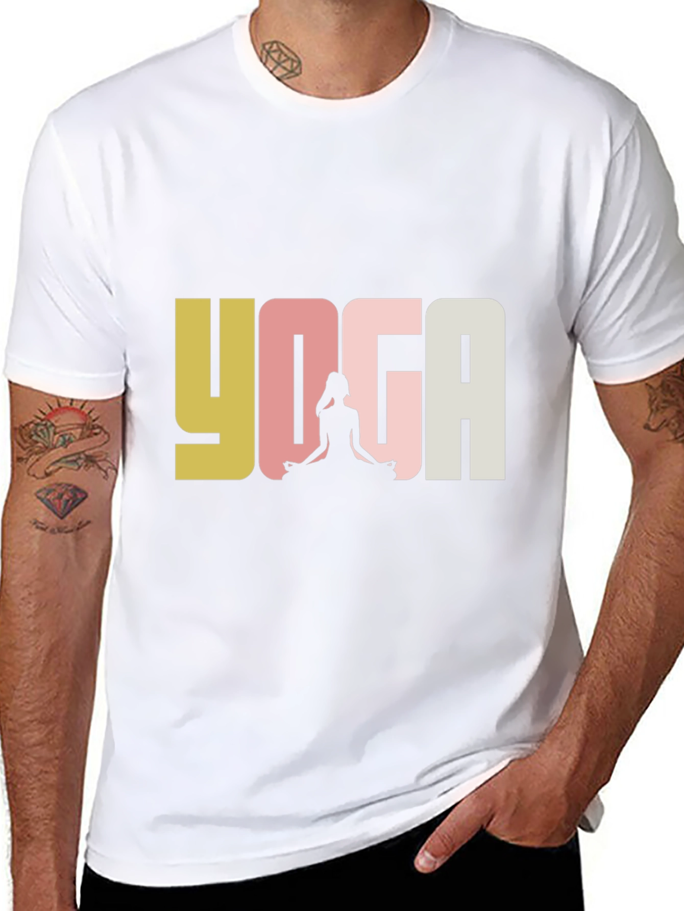 Black Yoga Graphic Tee - Unisex Black T-Shirt view 8