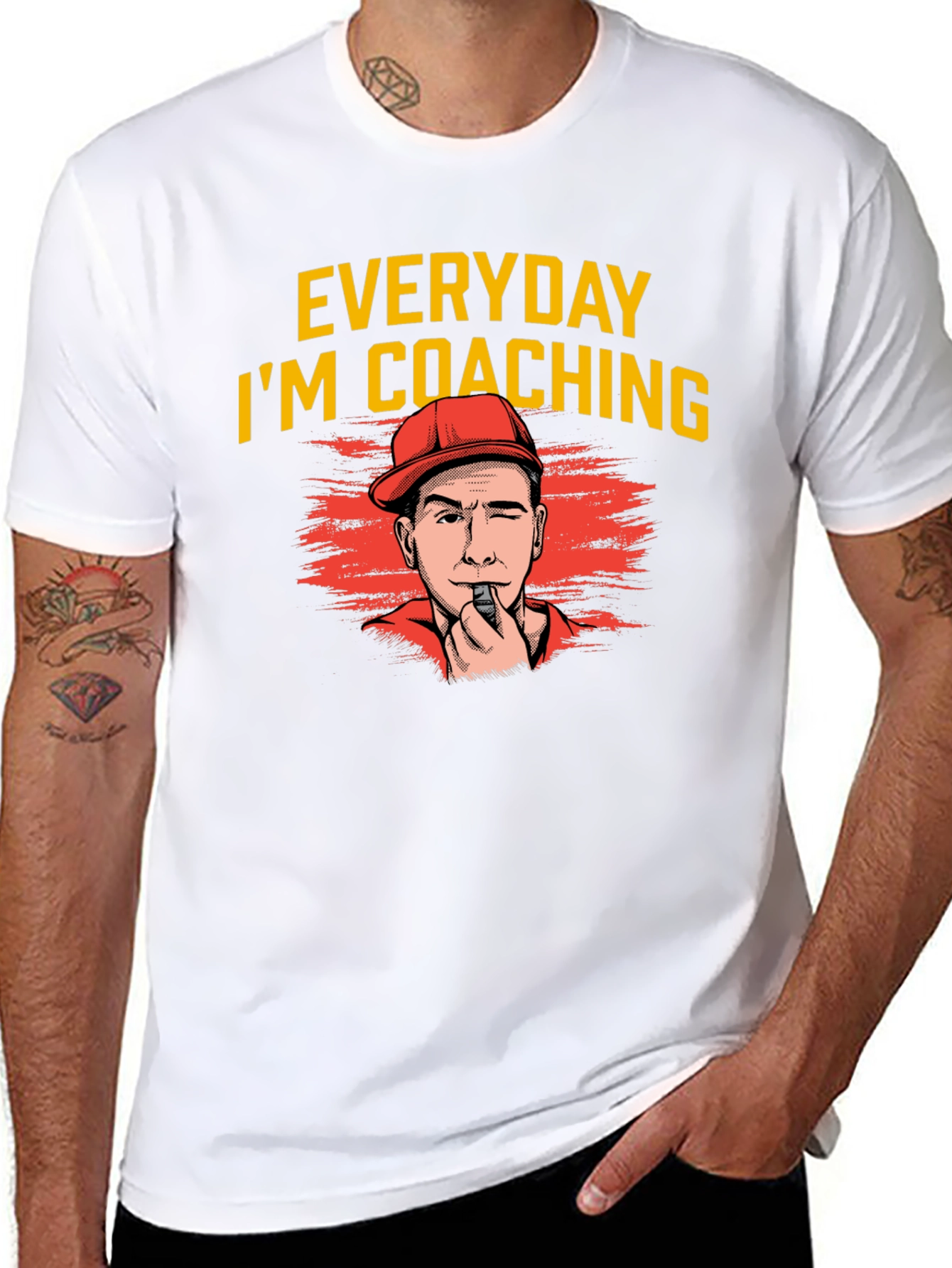 Black Everyday I'm Coaching Black T-Shirt view 8