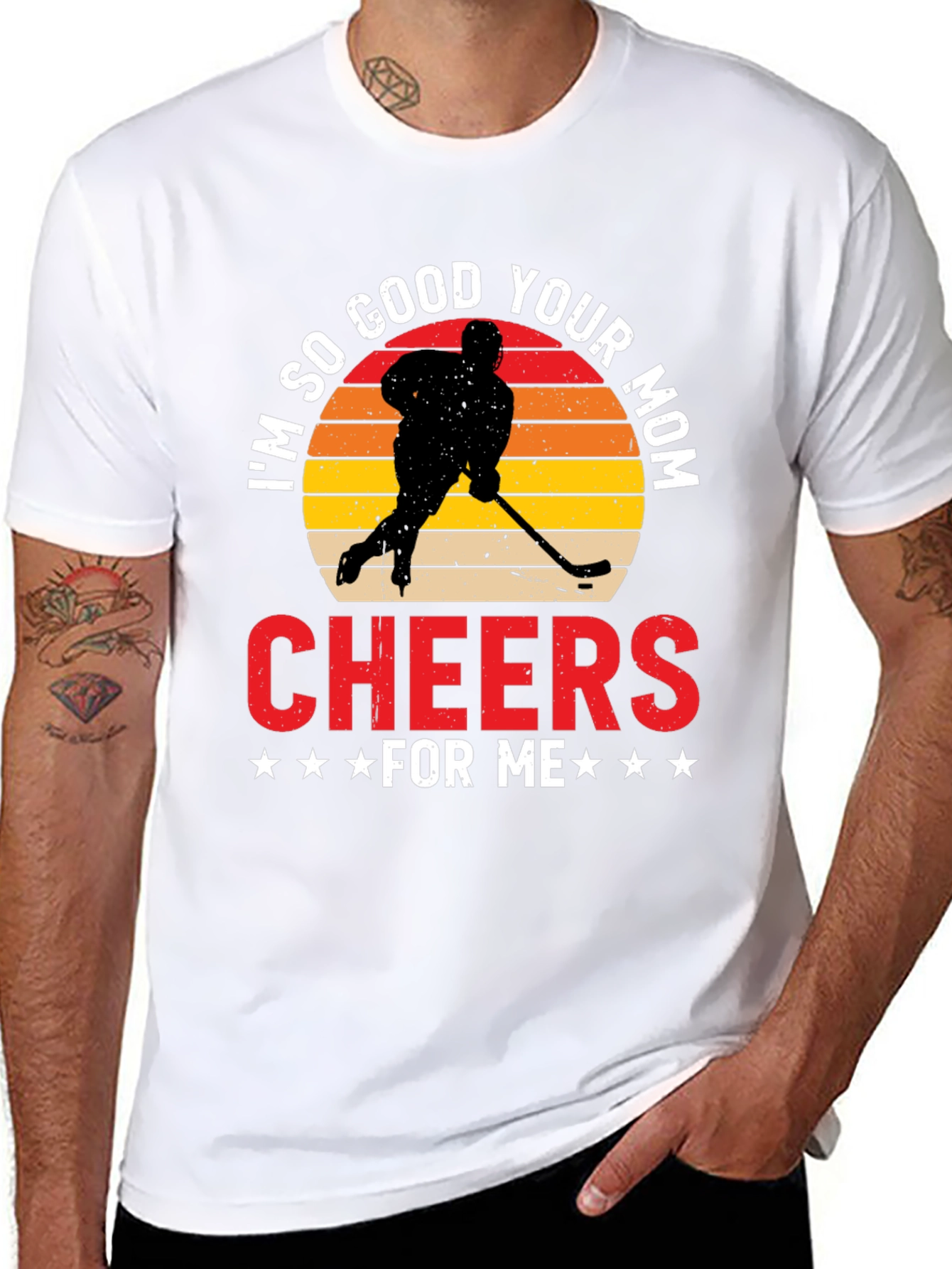 Black Funny Hockey Mom Graphic T-Shirt view 8