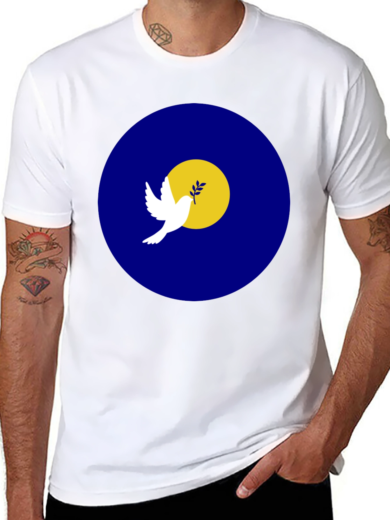 Black Peace Dove Graphic T-Shirt - Stylish Black Tee view 8