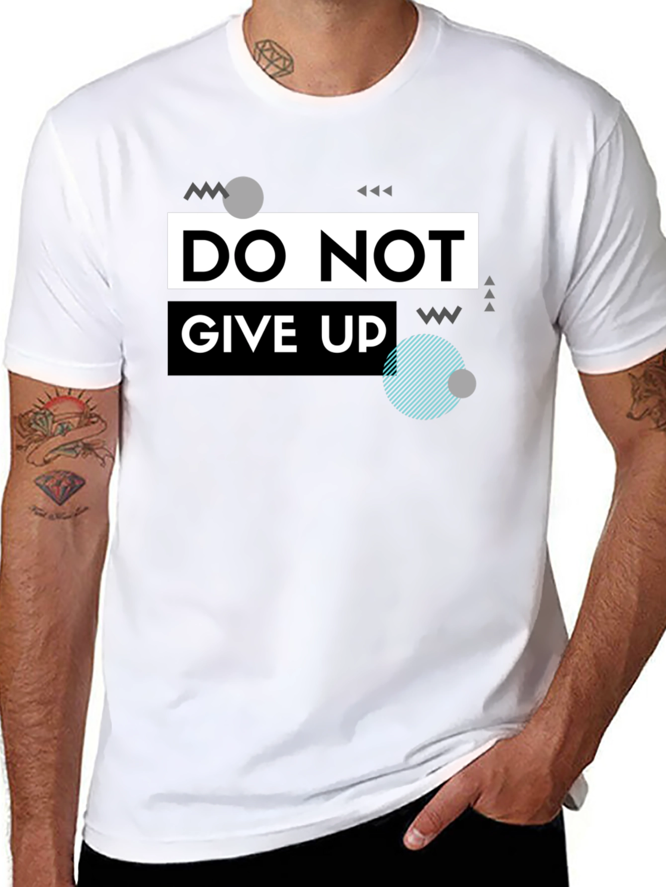 Do Not Give Up Graphic T-Shirt - Black - 8