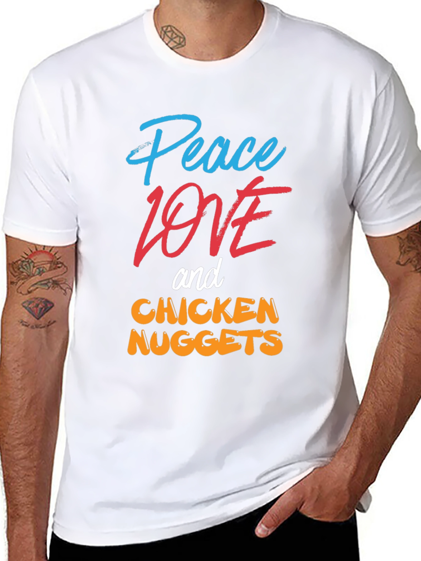 Peace Love Chicken Nuggets Graphic Tee - 8