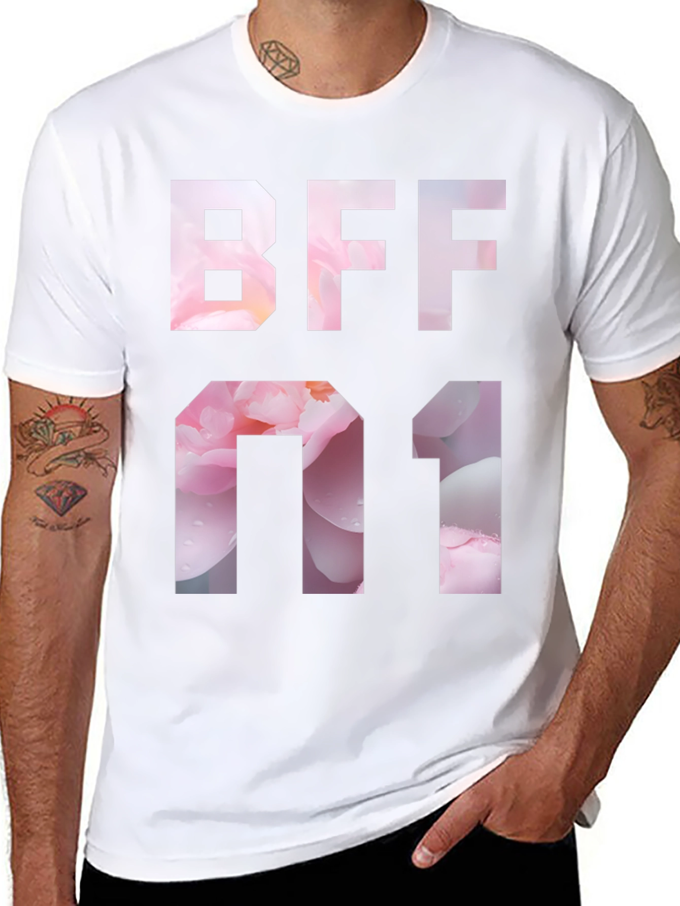 Black BFF 01 Graphic Tee - Black Short Sleeve T-Shirt view 8