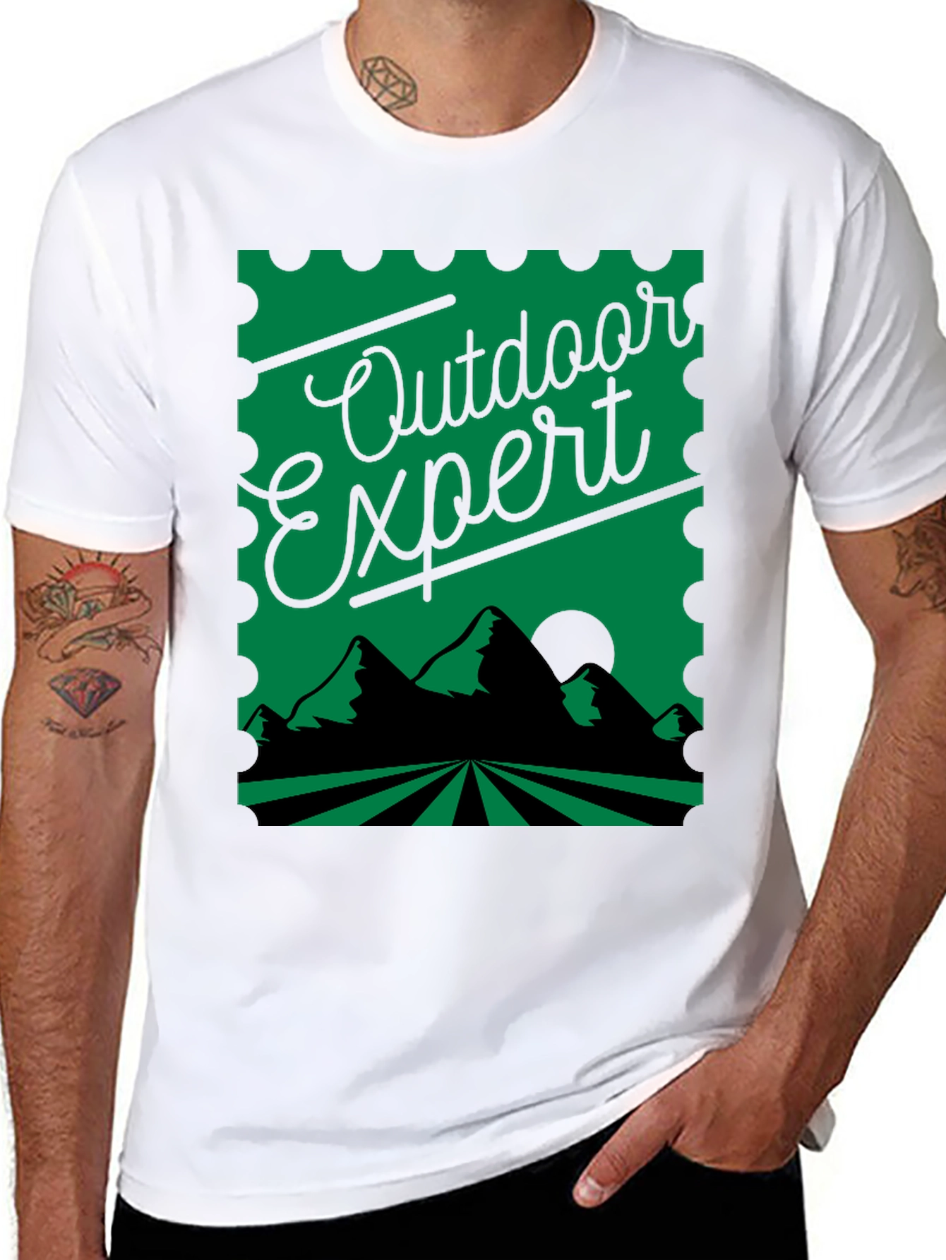 Black Outdoor Expert Graphic T-Shirt - Nature Lover Tee view 8