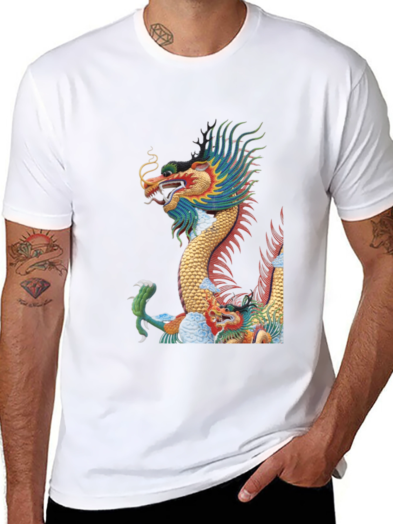 Black Dragon Graphic Tee - Unique Asian Design view 8