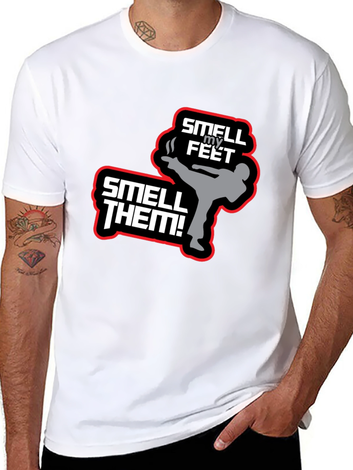 Black Smell My Feet T-Shirt - Funny Martial Arts Tee view 8