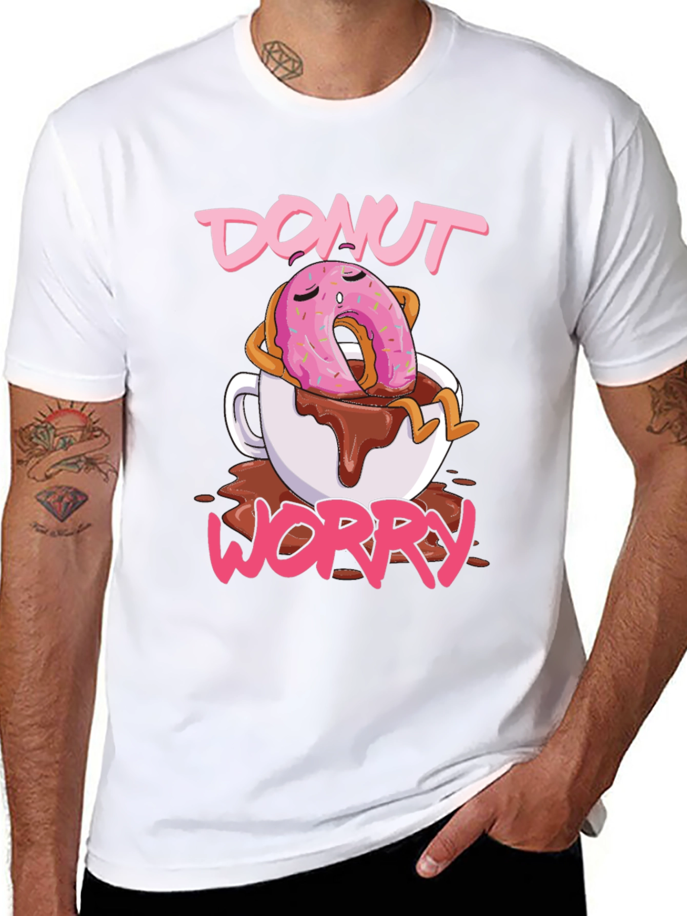 Black Donut Worry Graphic Tee - Relaxed Fit view 8