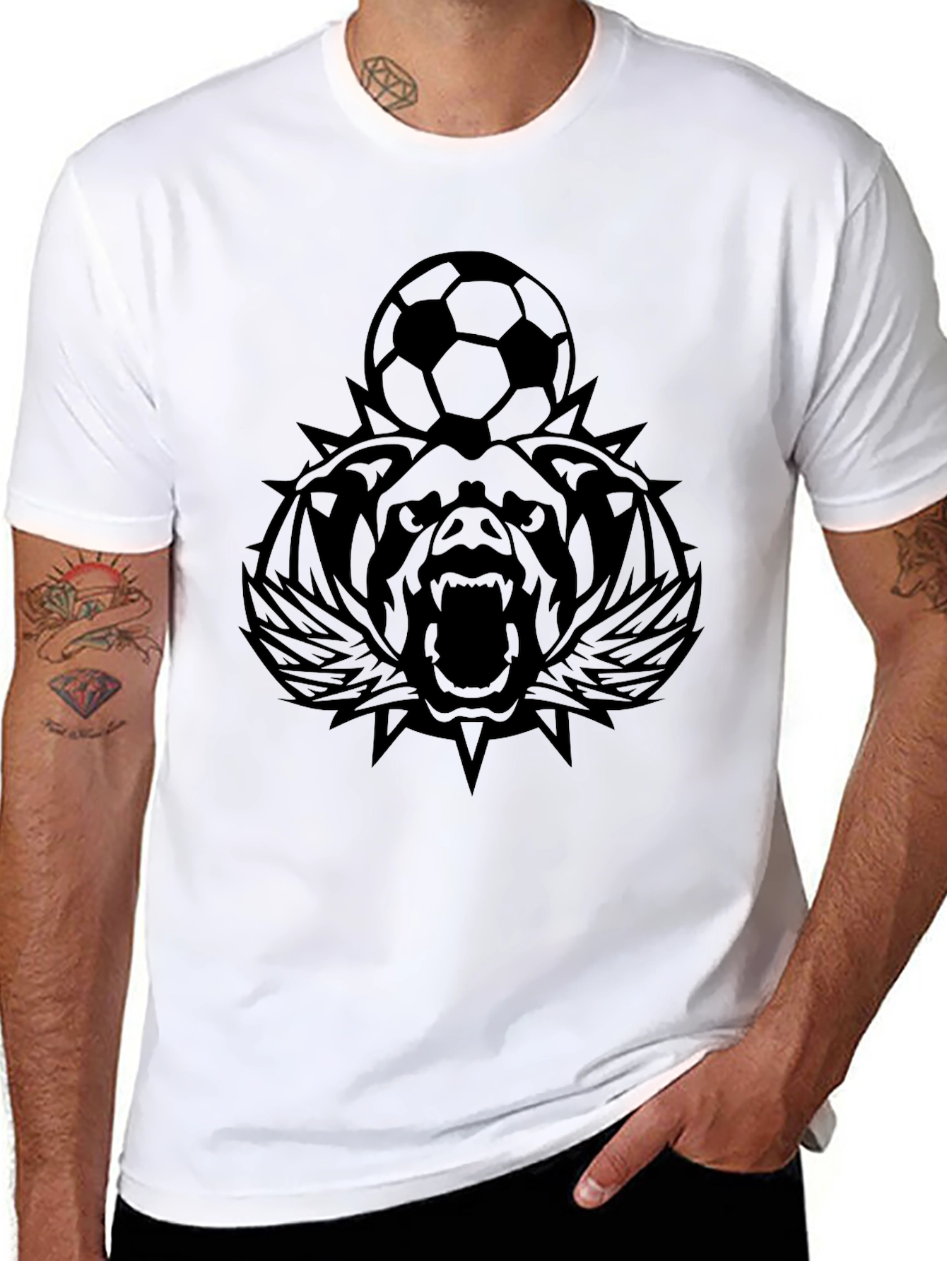 Black Bear Soccer Black T-Shirt view 8
