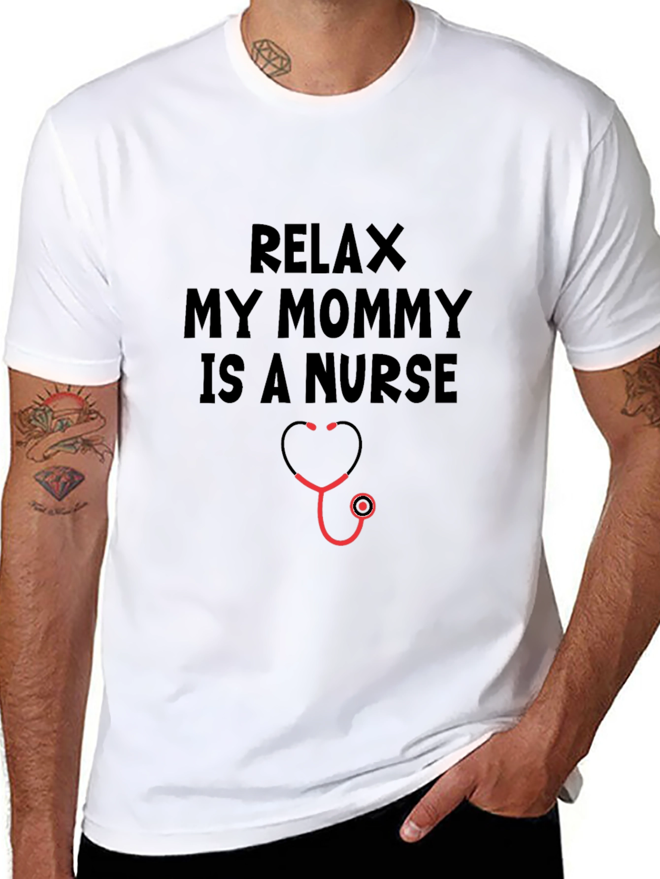 Black Relax My Mommy Is A Nurse T-Shirt view 8