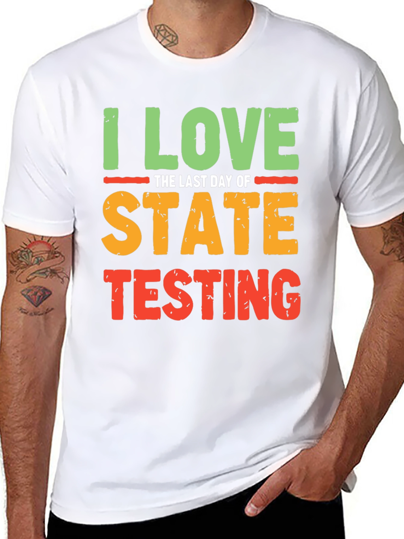 Black I Love the Last Day of State Testing T-Shirt view 8