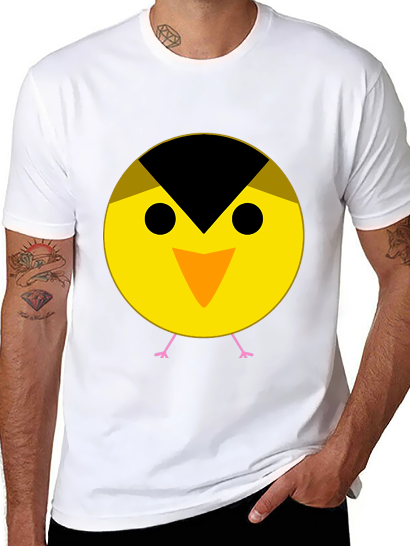 Black Cute Bird Graphic Tee - Black view 8