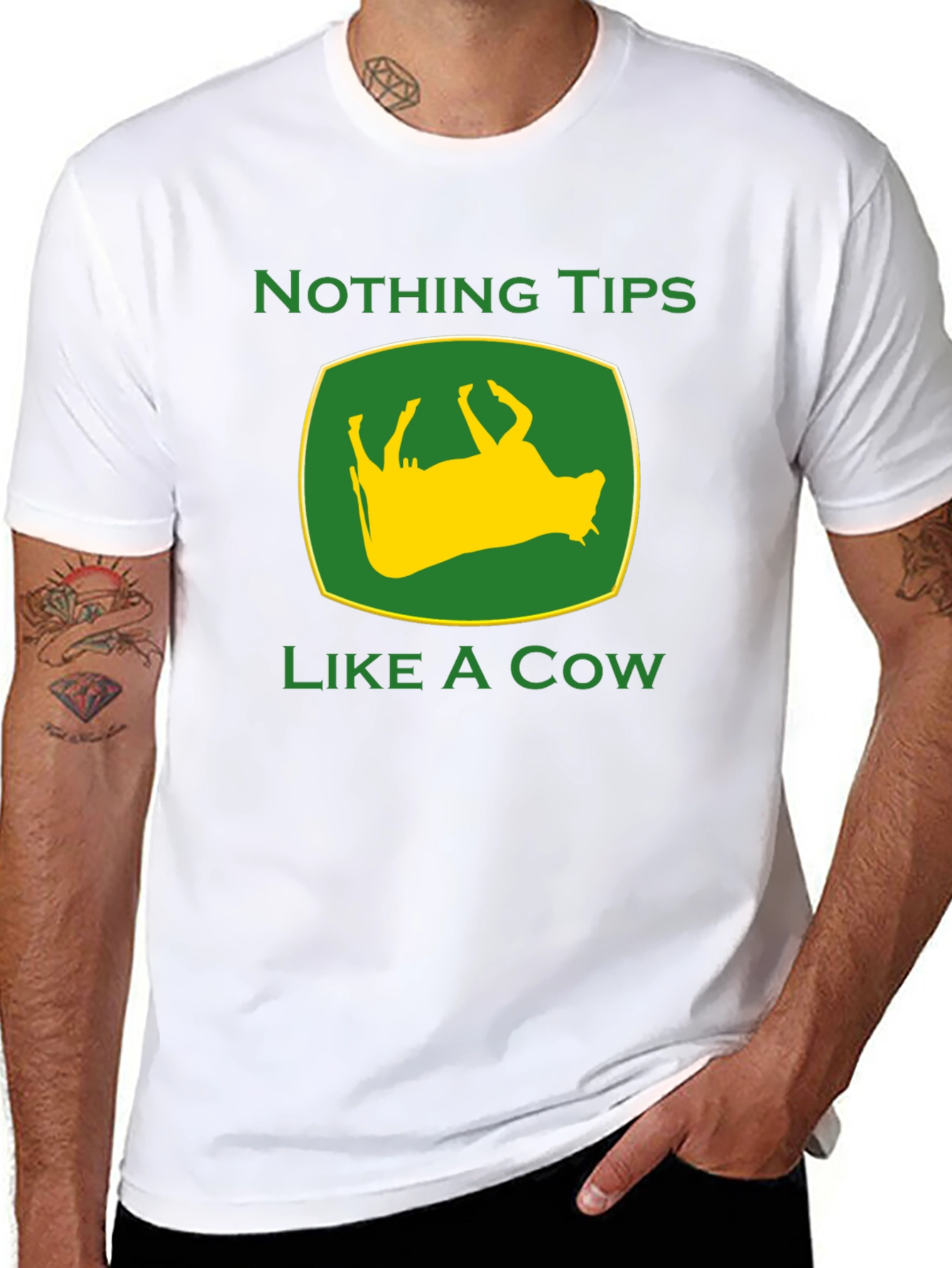 Black Funny Nothing Tips Like A Cow Graphic Tee view 8