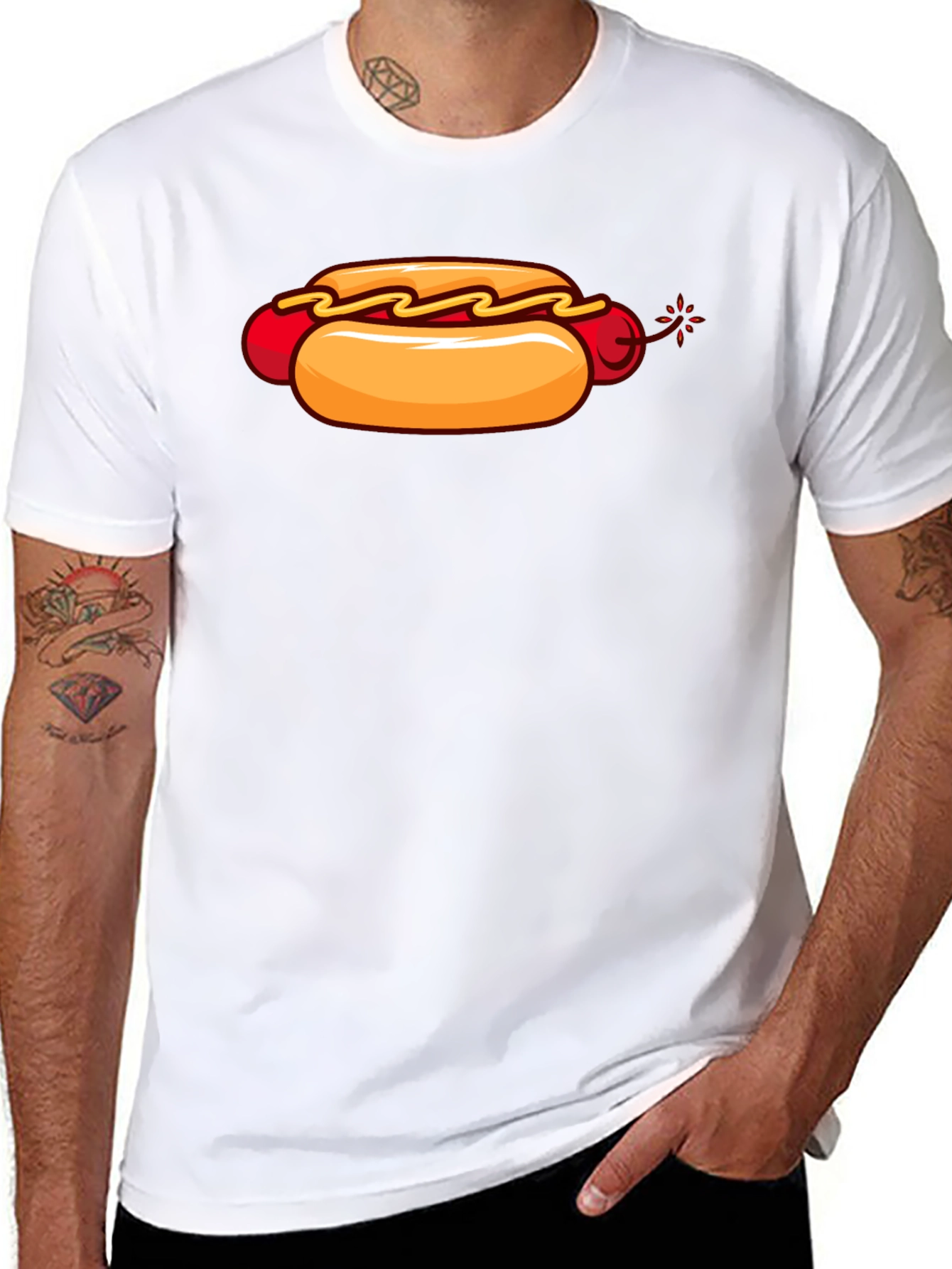 Black Hot Dog Bomb T-Shirt - Funny Graphic Tee view 8