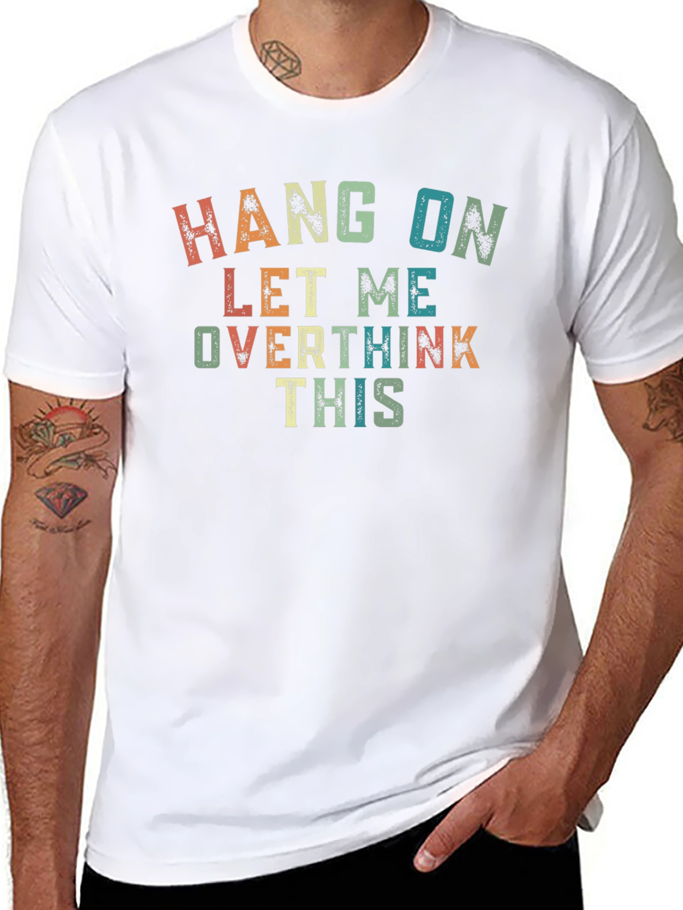 Black Overthinker Graphic T-Shirt - Funny Casual Tee view 8
