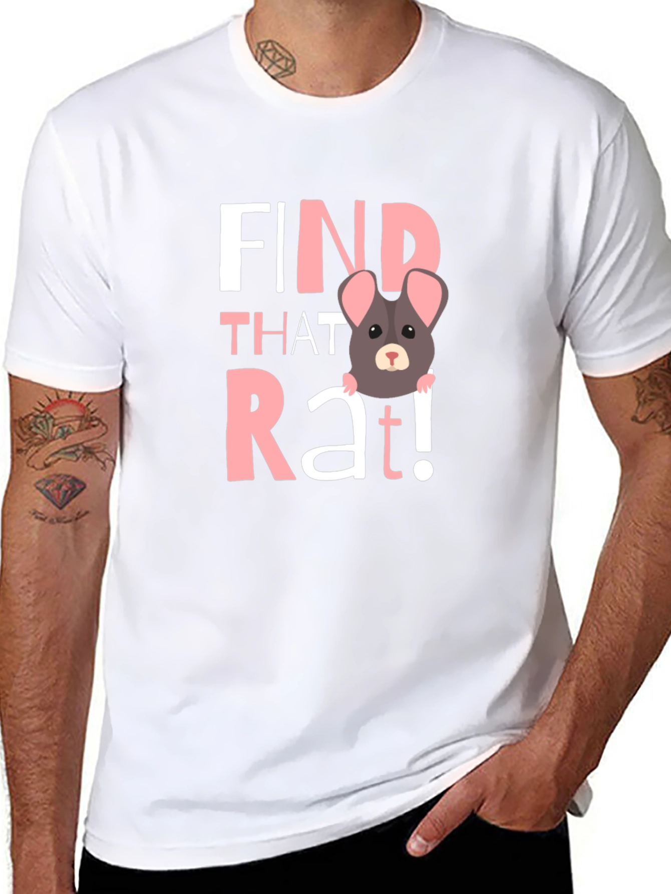 Black Find That Rat! Graphic T-Shirt  view 8