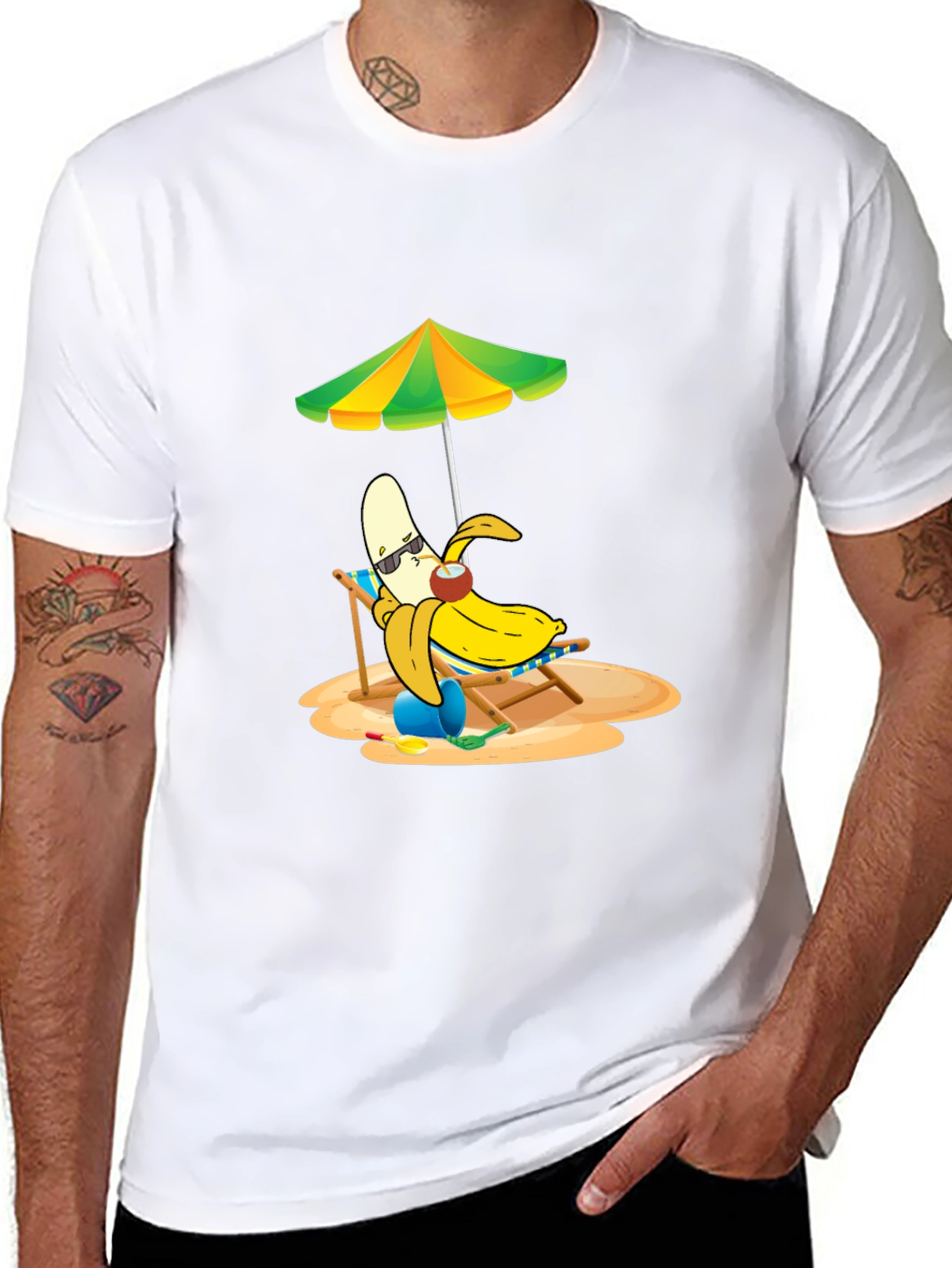 Black Banana Beach T-Shirt - Relaxed Tropical Vibes view 8