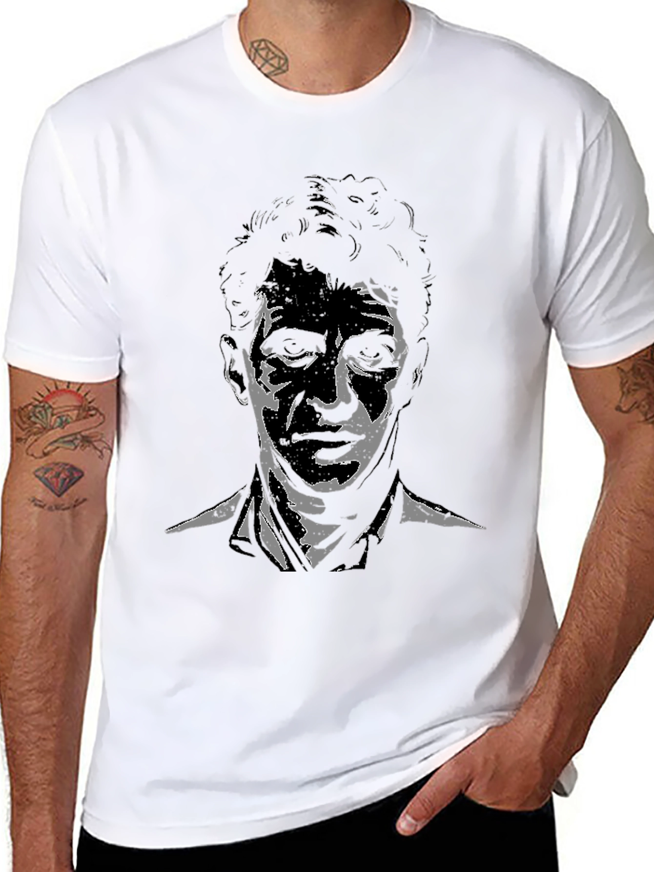 Black Black Graphic Tee - Abstract Portrait view 8