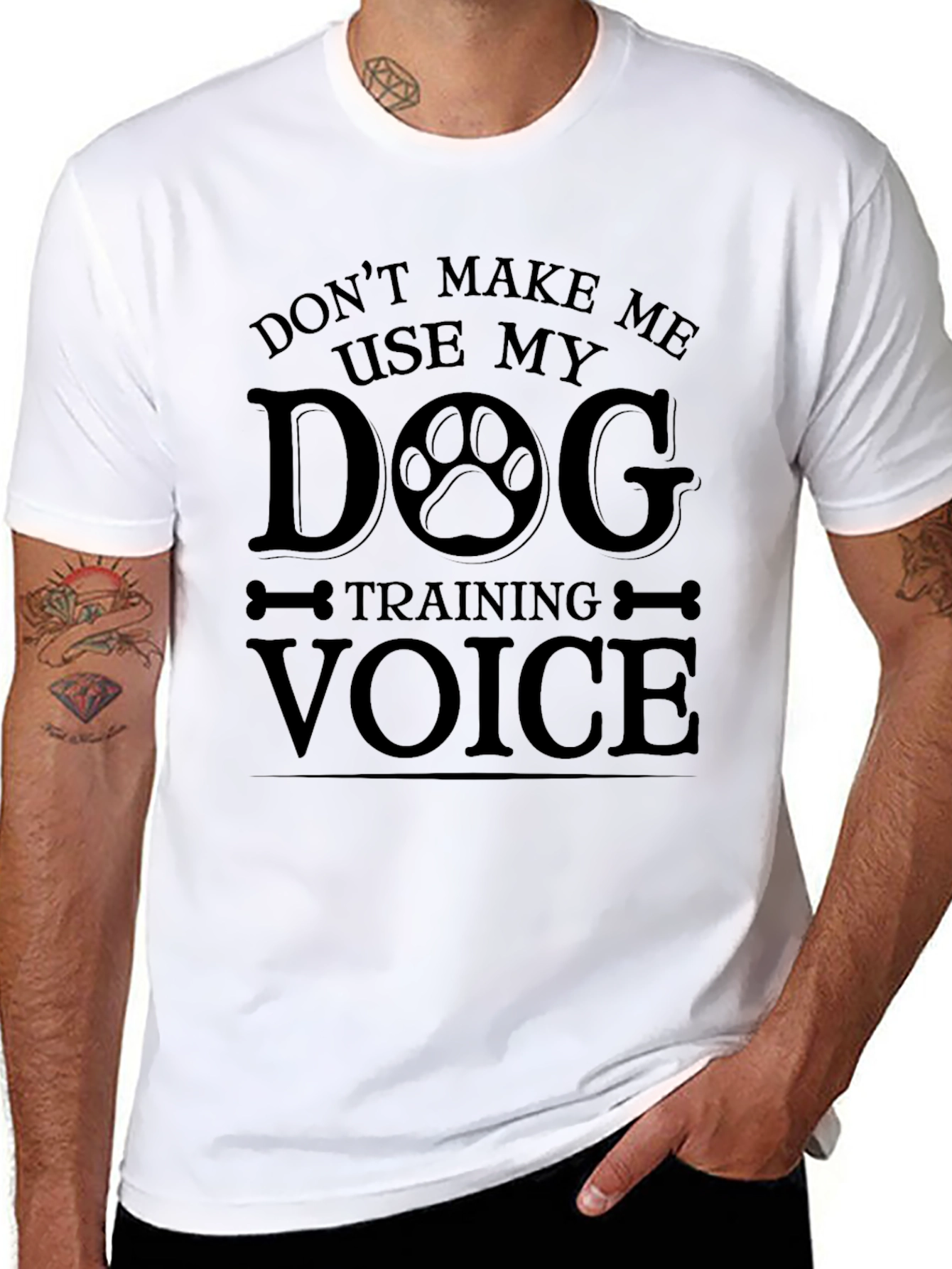 Black Dog Training Voice Black Graphic T-Shirt view 8