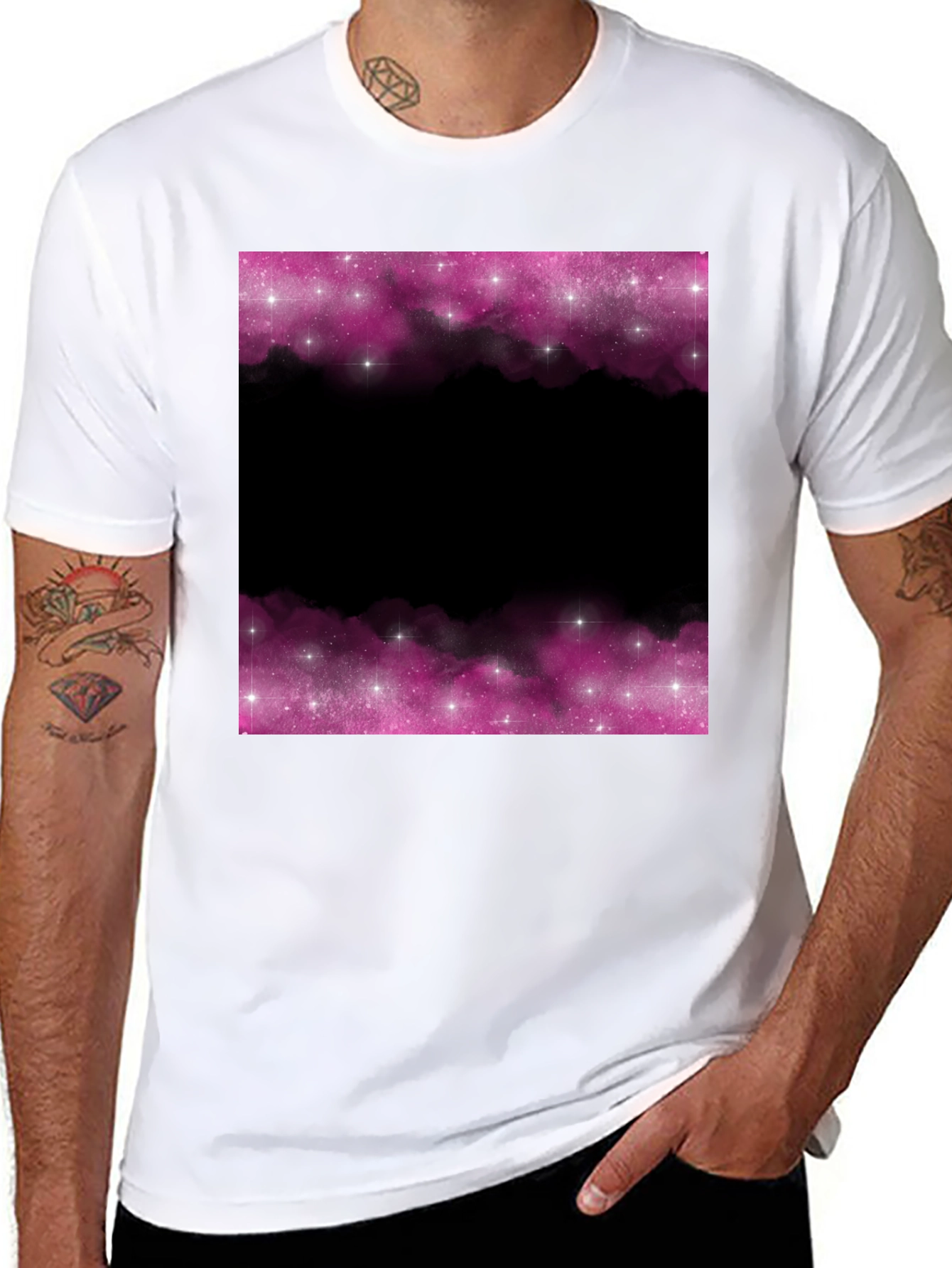 Black Galaxy Dreams T-Shirt - Black Space Design view 8