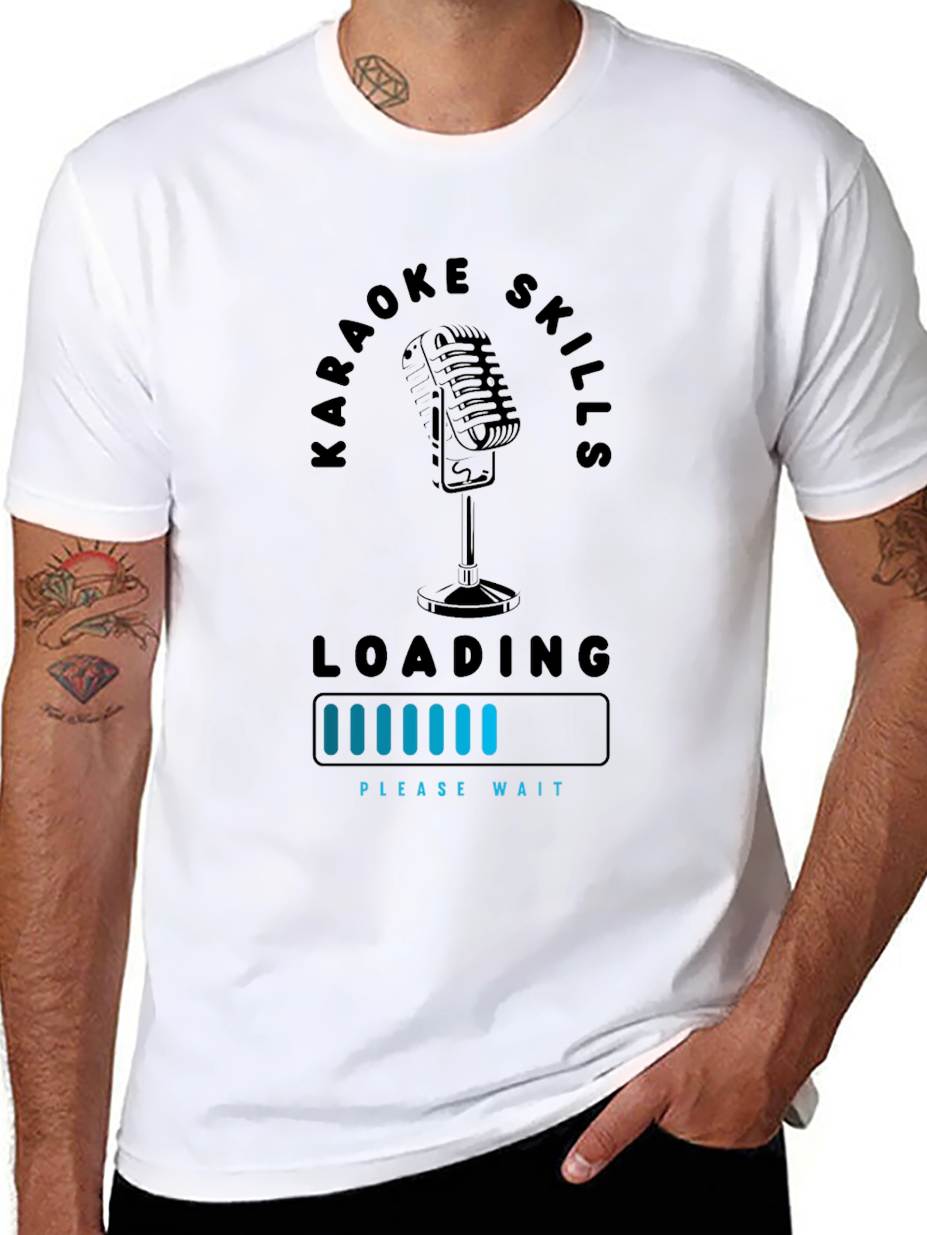 Black Karaoke Skills Loading Graphic T-Shirt view 8