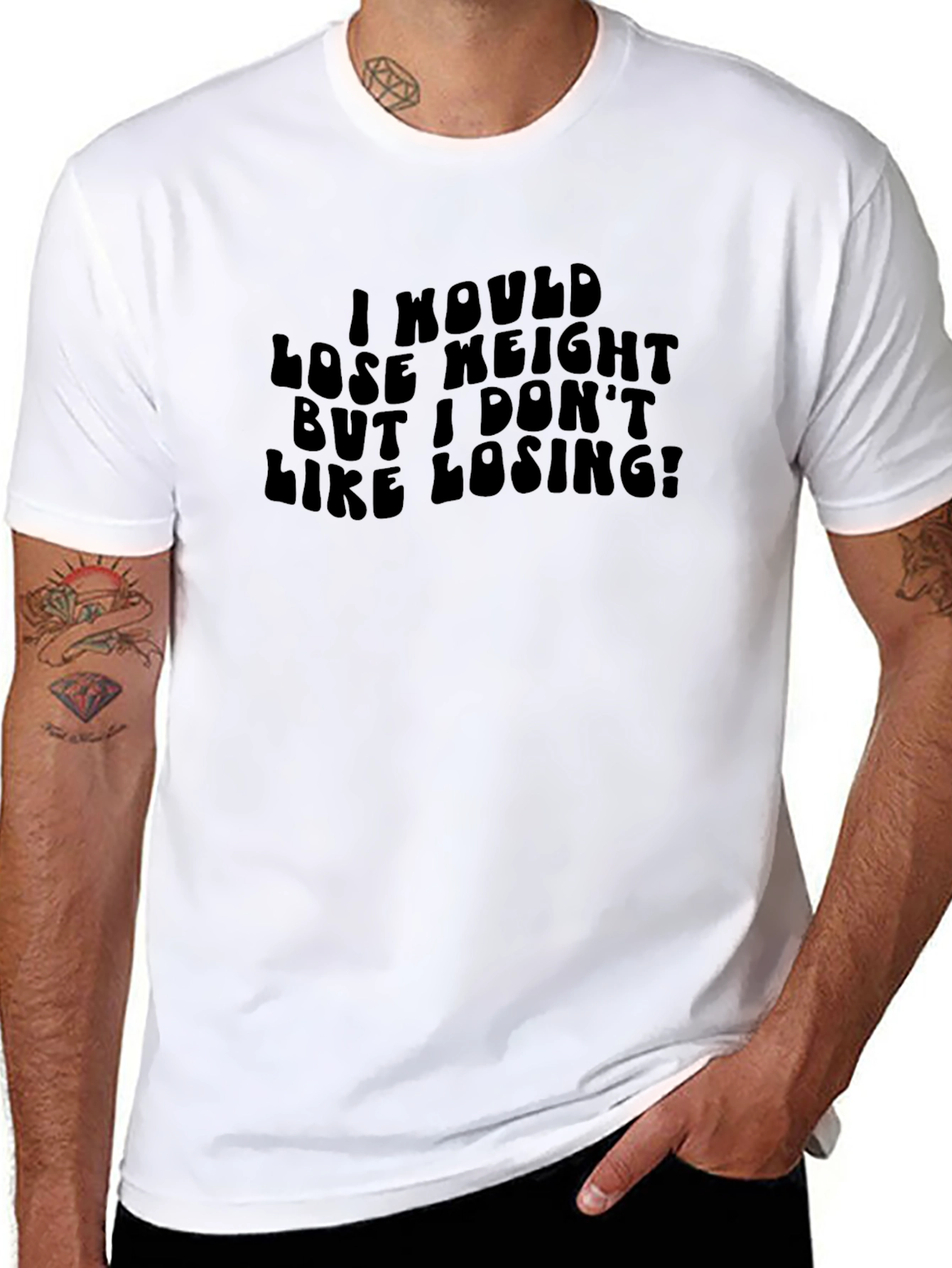 Black Funny I Don't Like Losing T-Shirt view 8