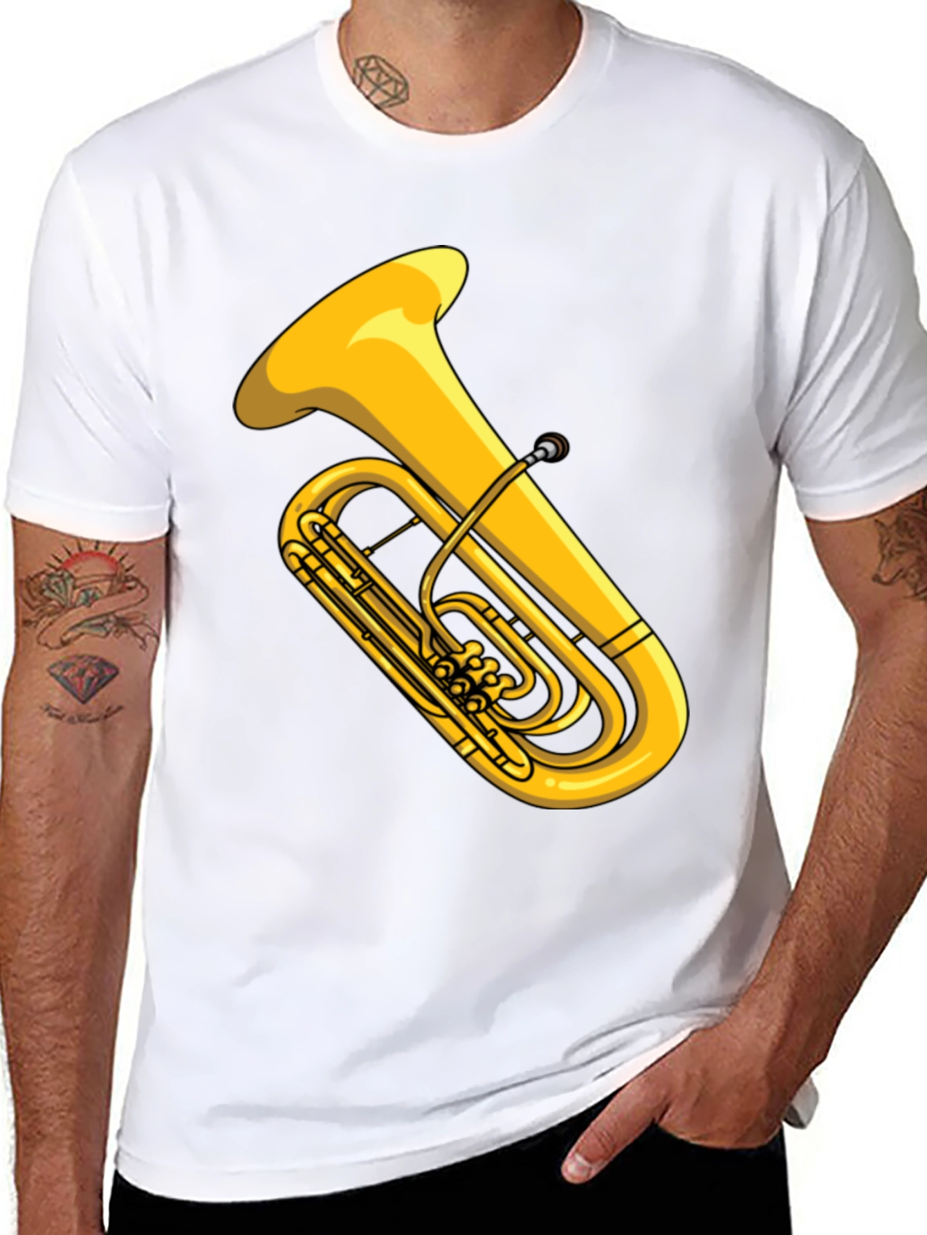 Black Tuba Graphic Tee - Musical Instrument Shirt view 8