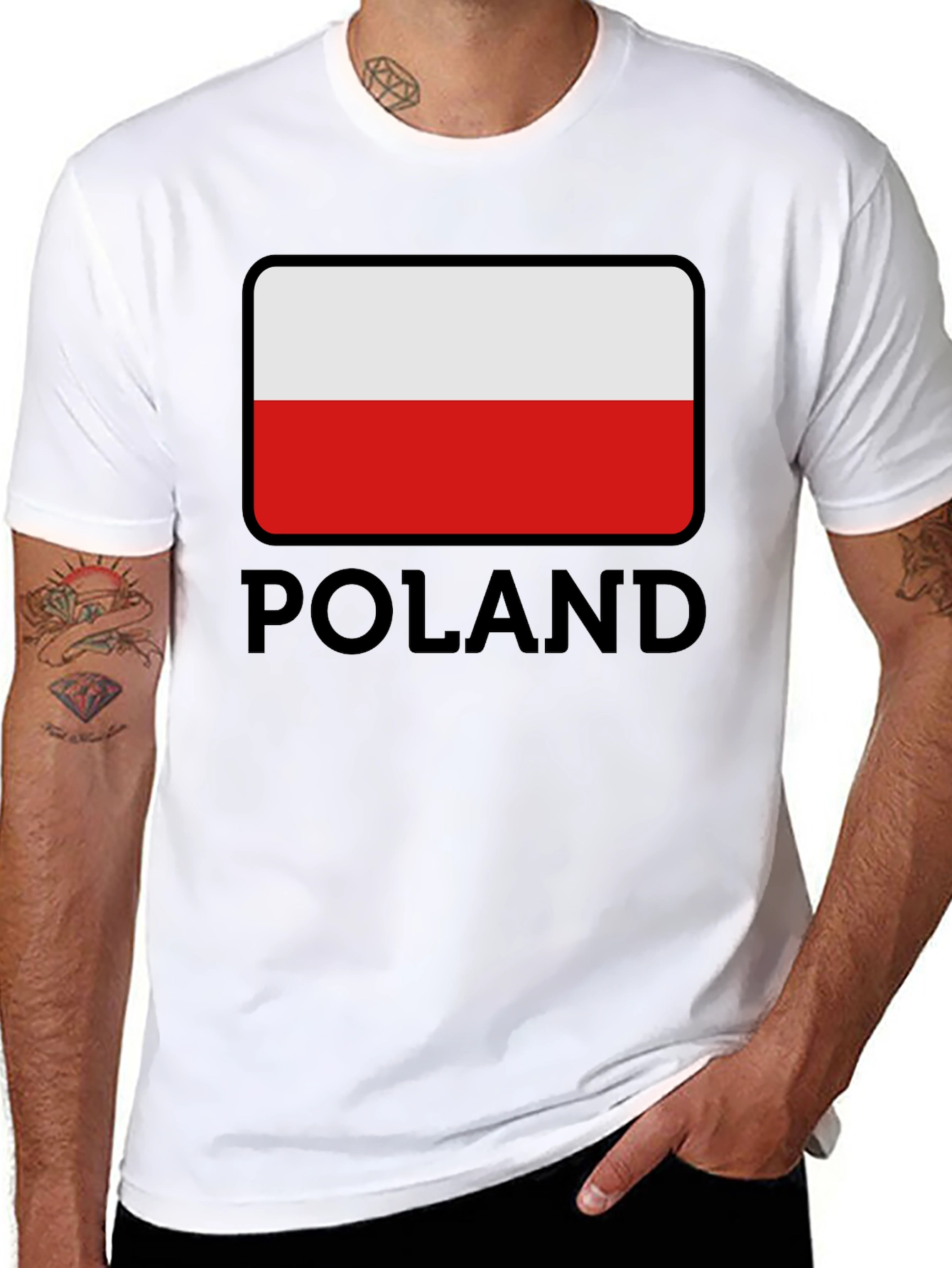 Poland Flag T-Shirt - Black Graphic Tee - 8