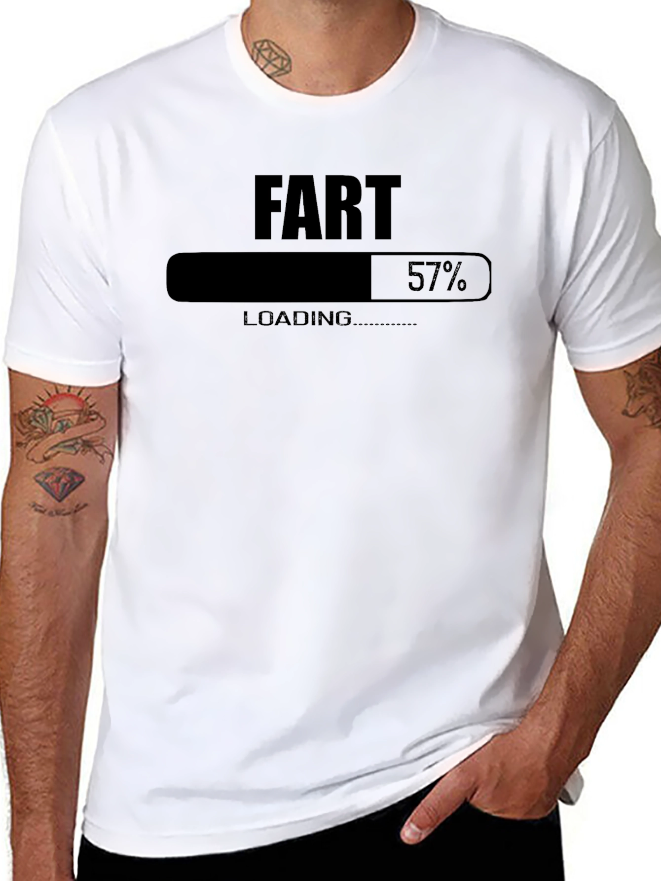Black Fart Loading T-Shirt Funny Humor Novelty Tee view 8
