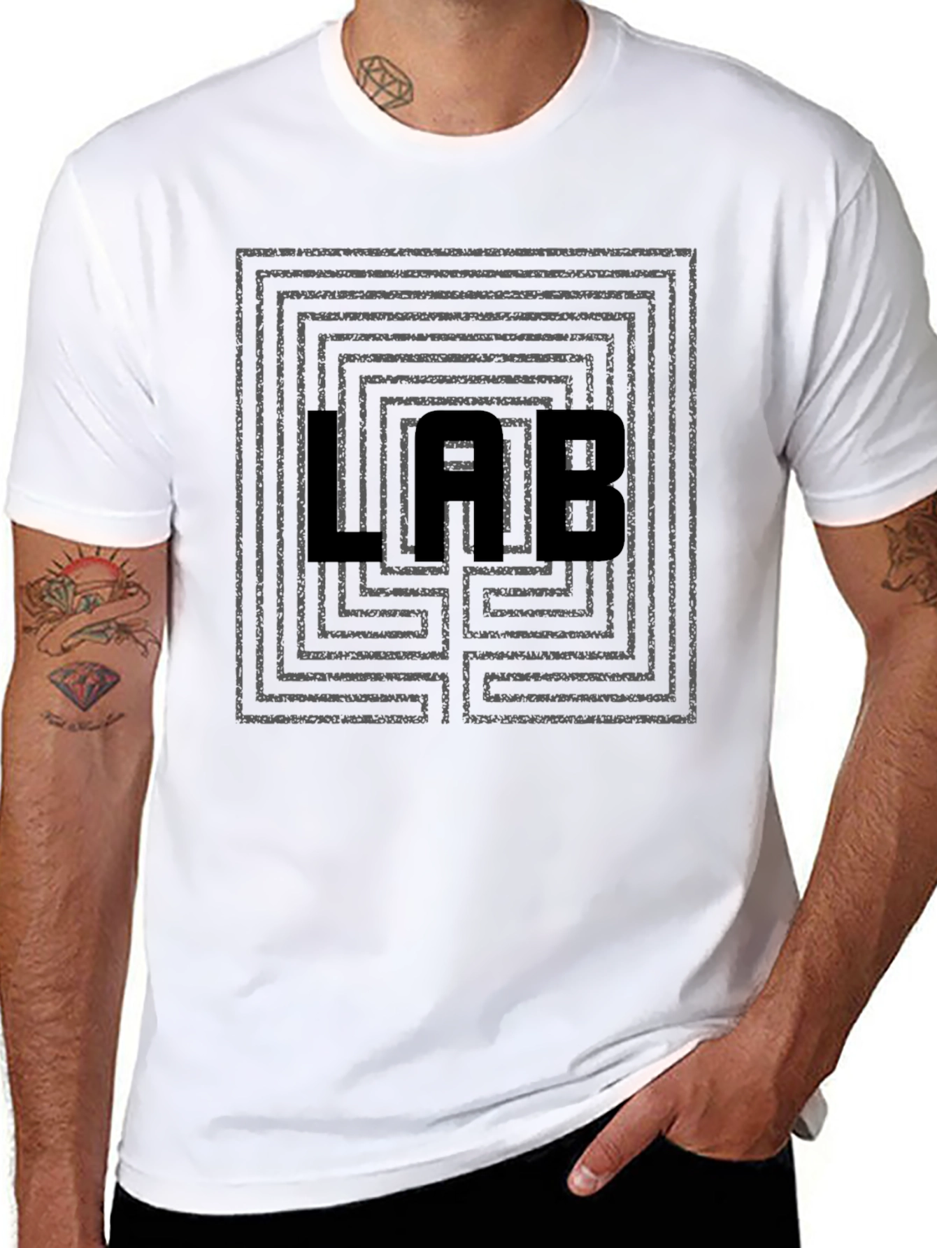 Black LAB Maze T-Shirt - Solve the Puzzle Style view 8