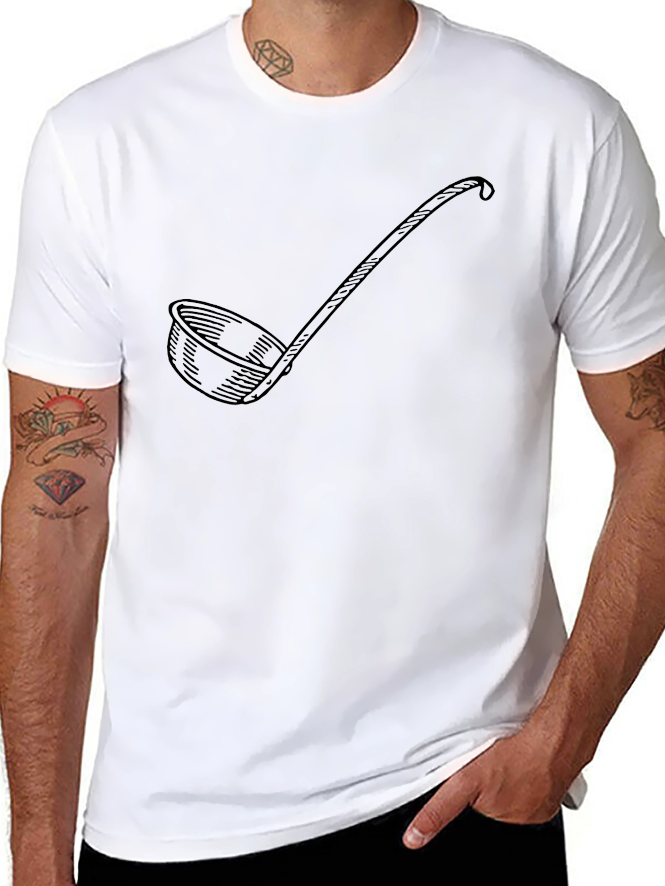 Black Soup Ladle Graphic Black T-Shirt - Funny Kitchen Gift view 8