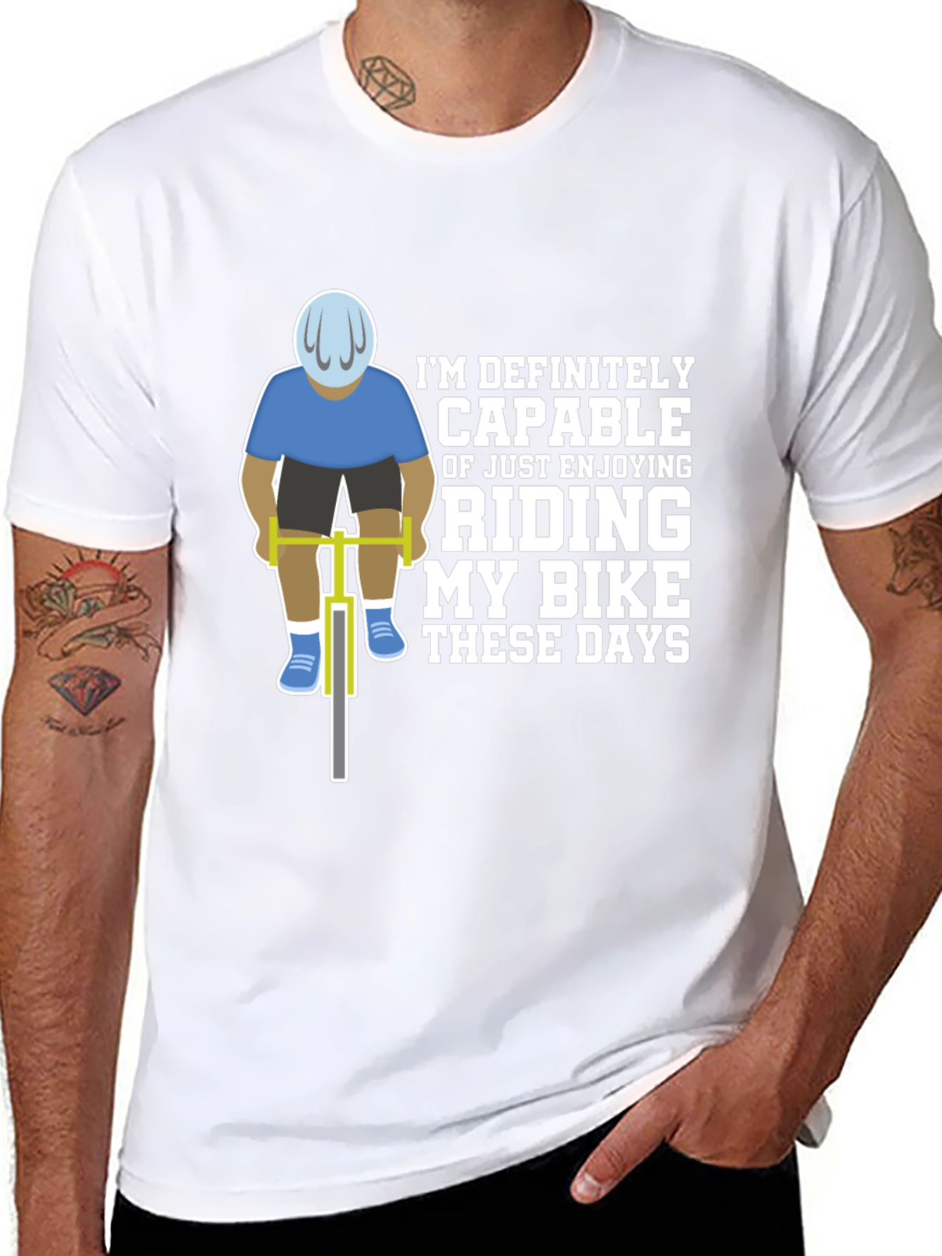 Black Funny Cycling T-Shirt - Riding My Bike These Days view 8