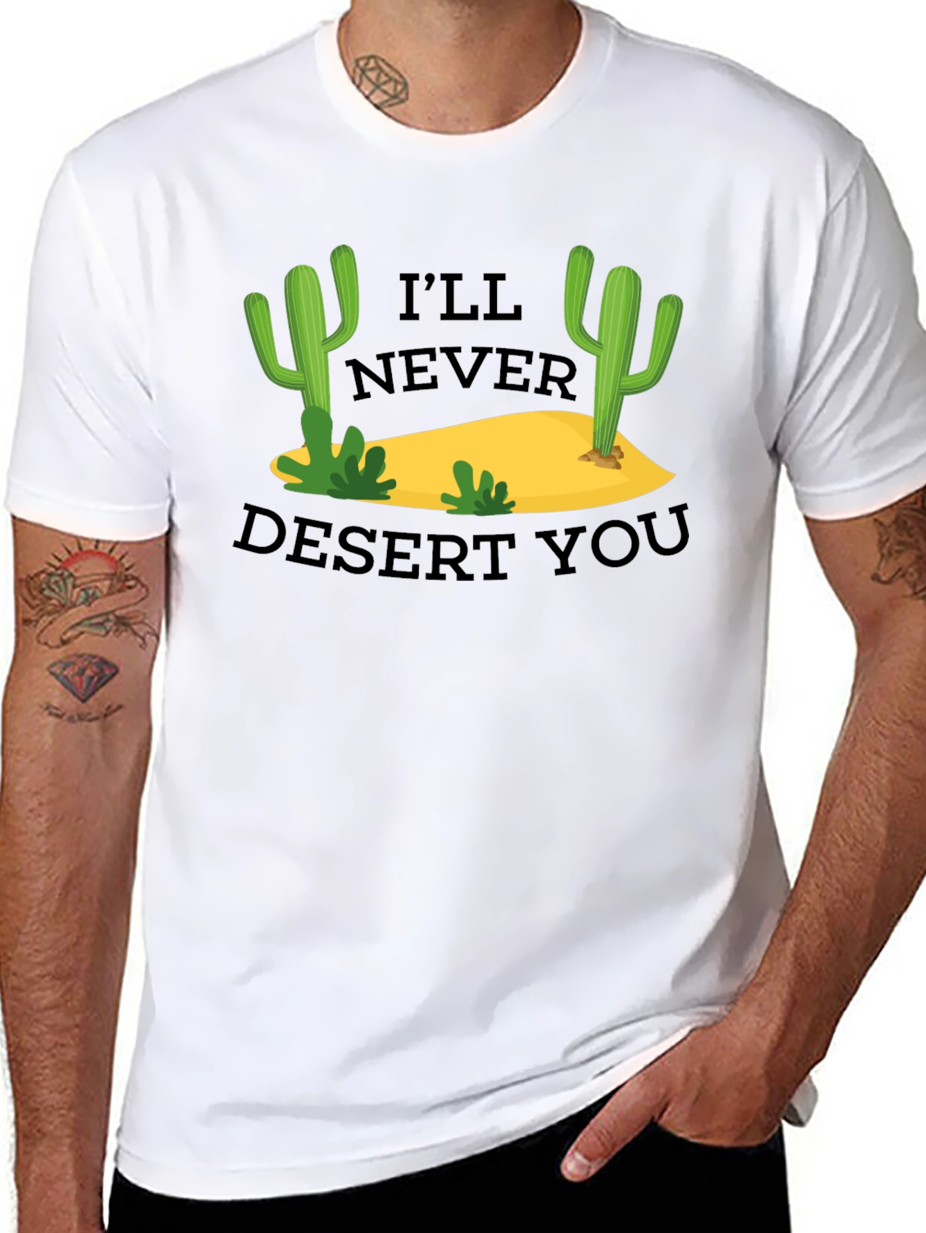 Black I'll Never Desert You T-Shirt view 8