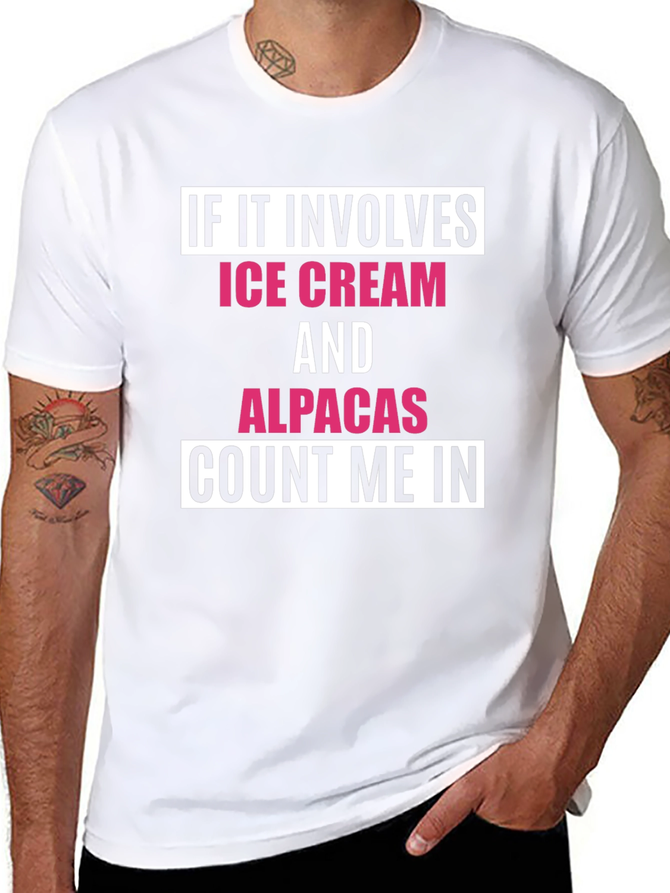 Black Ice Cream & Alpacas T-Shirt - Count Me In view 8