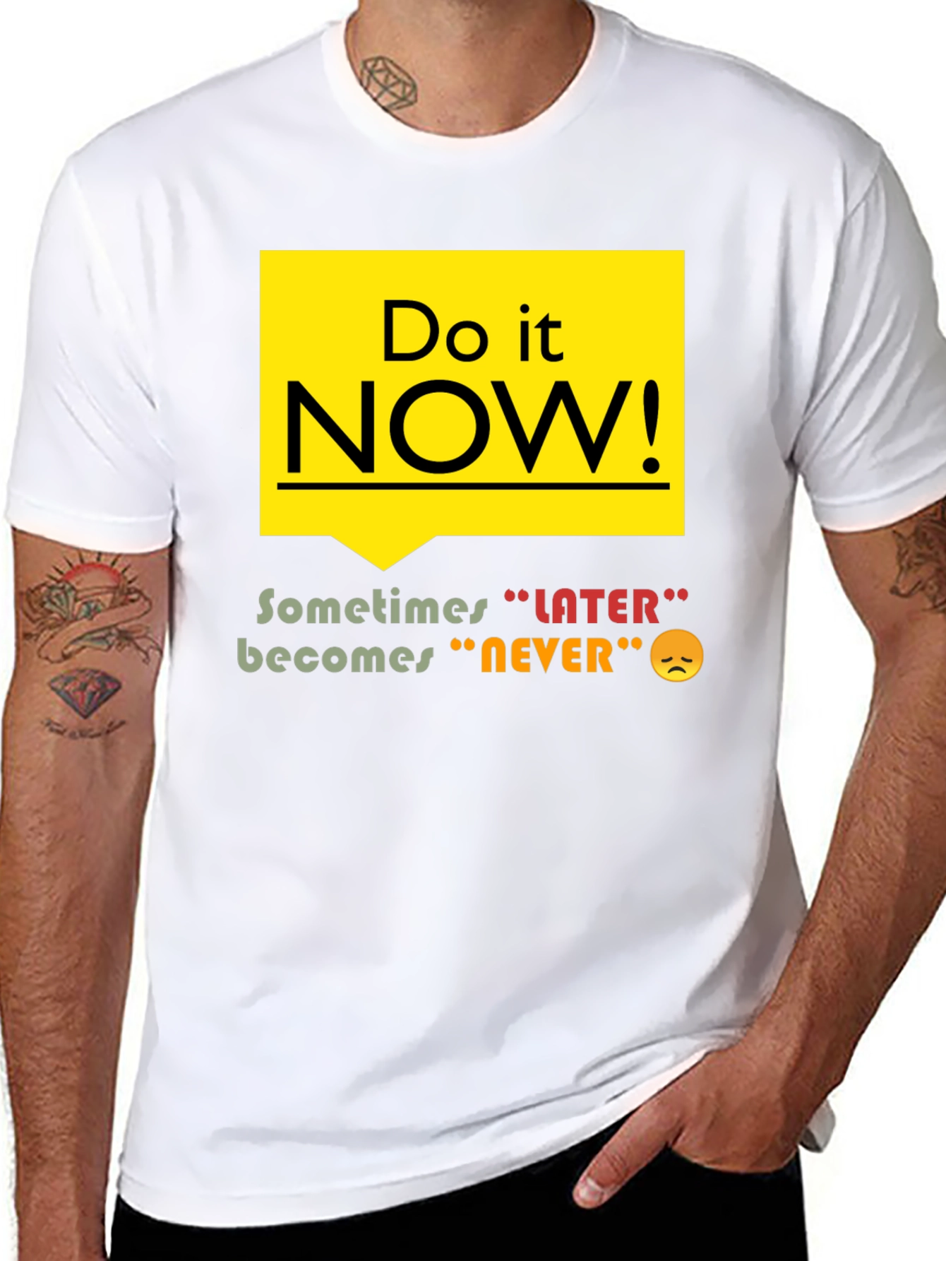 Black Do It Now T-Shirt - Motivational Graphic Tee view 8