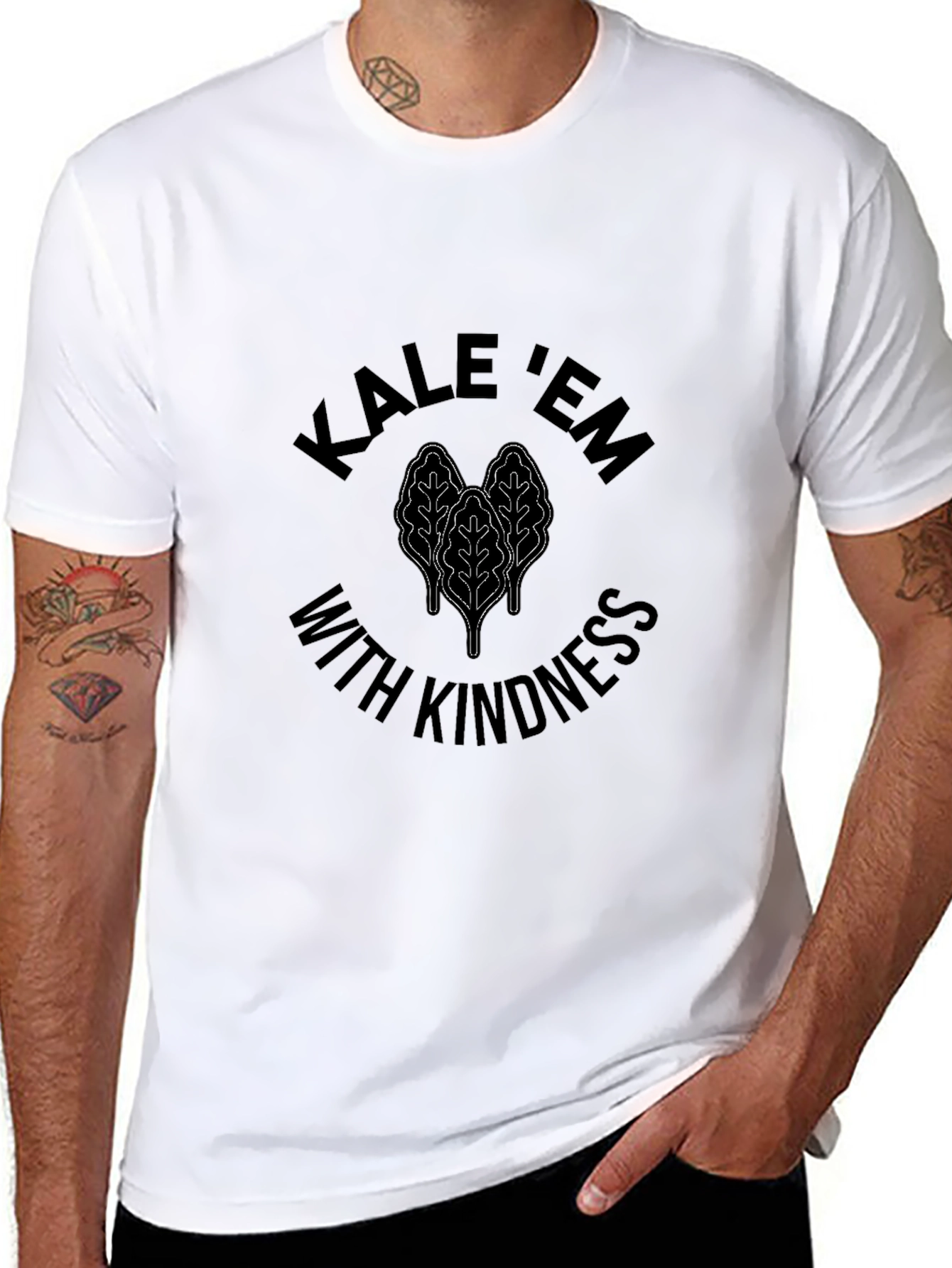 Black Kale 'Em With Kindness Black T-Shirt view 8