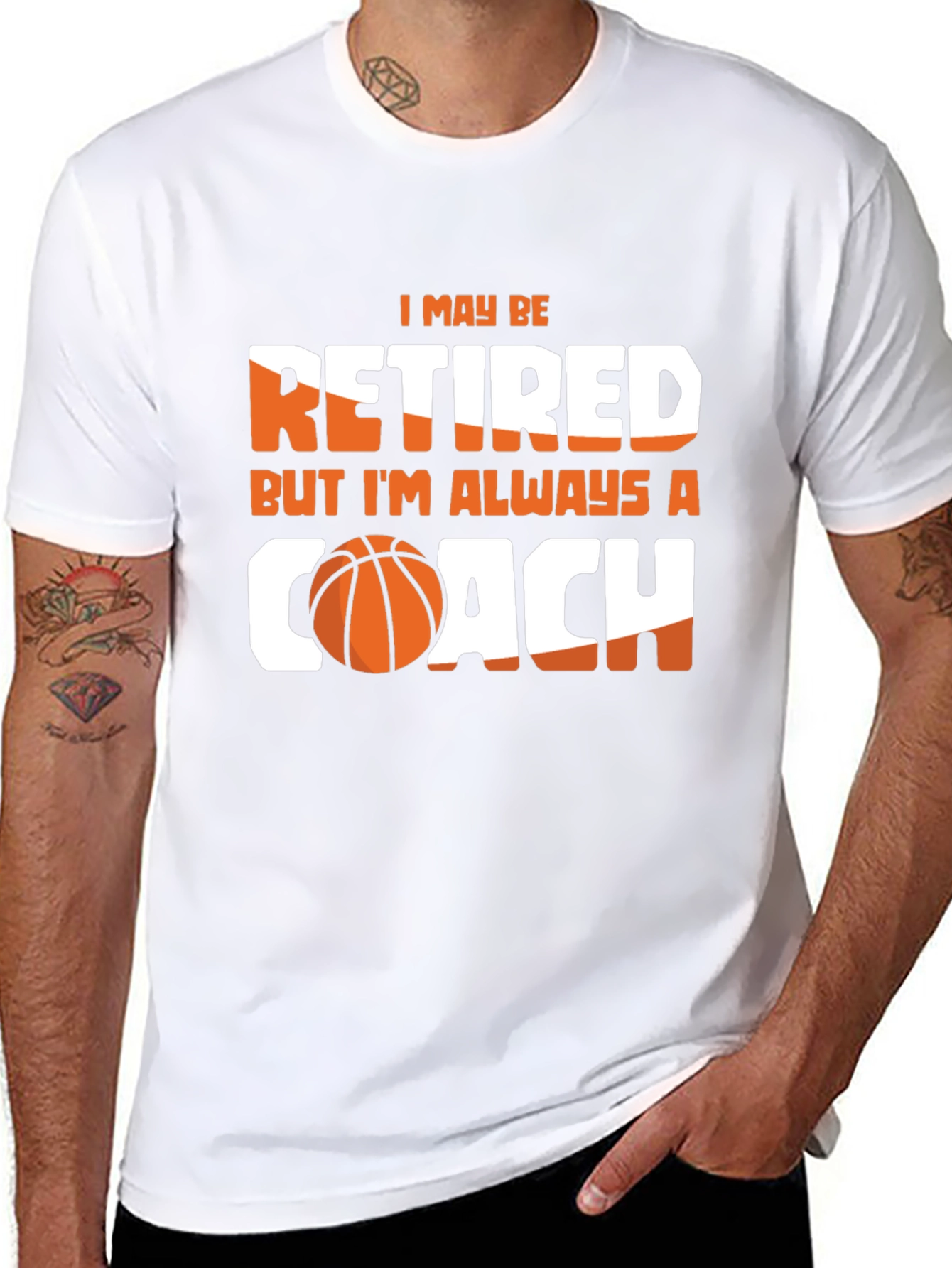 Black Retired But Always A Coach T-Shirt - Basketball Lover Tee view 8