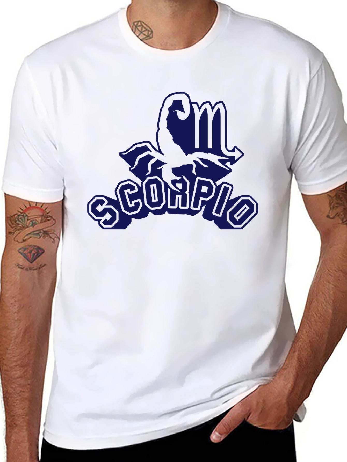 Black Scorpio Zodiac Graphic Tee - Black Cotton Comfort view 8