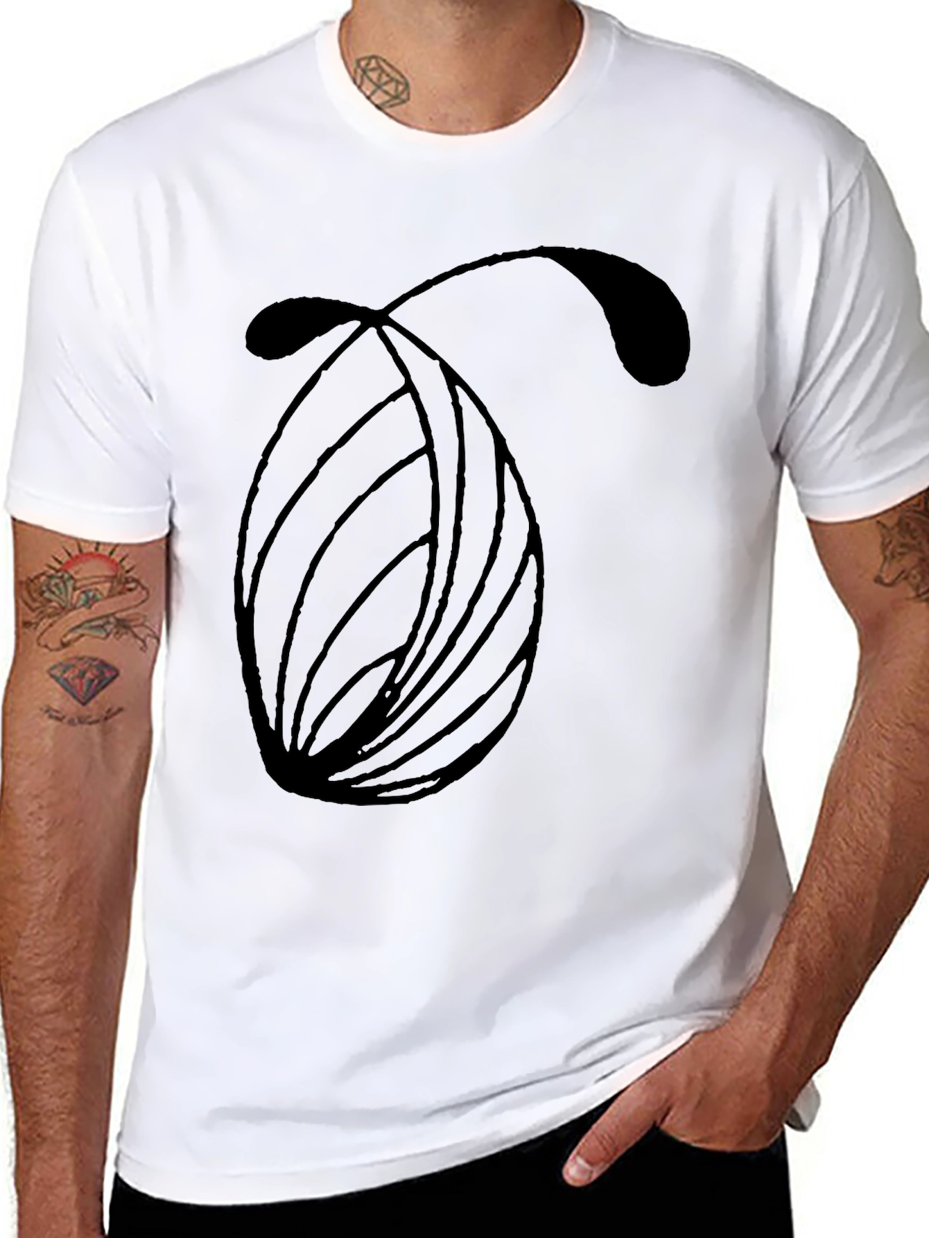 Modern Abstract Graphic Black T-Shirt - 8