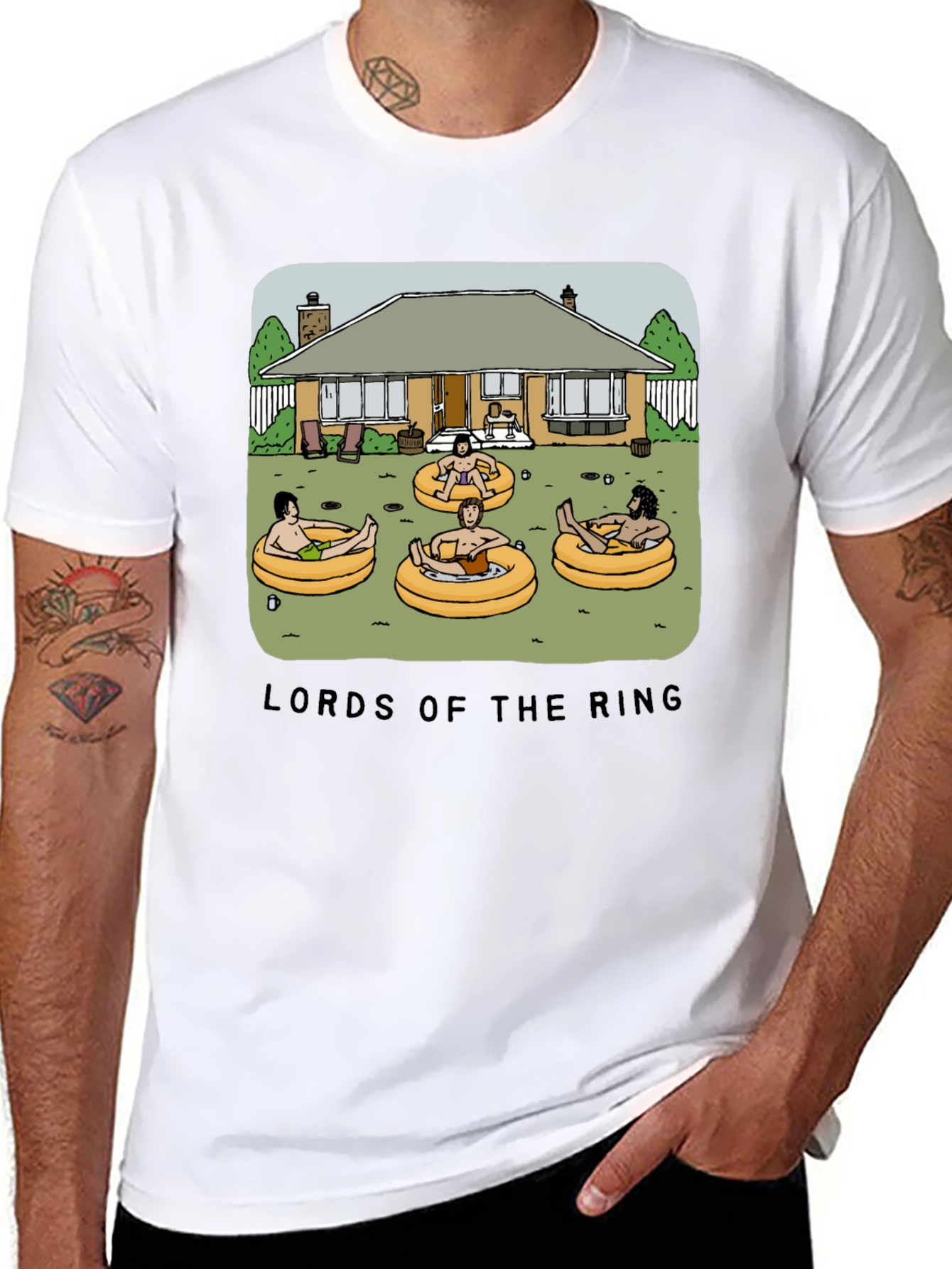 Black Lord of the Ring Funny Summer Black T-Shirt view 8
