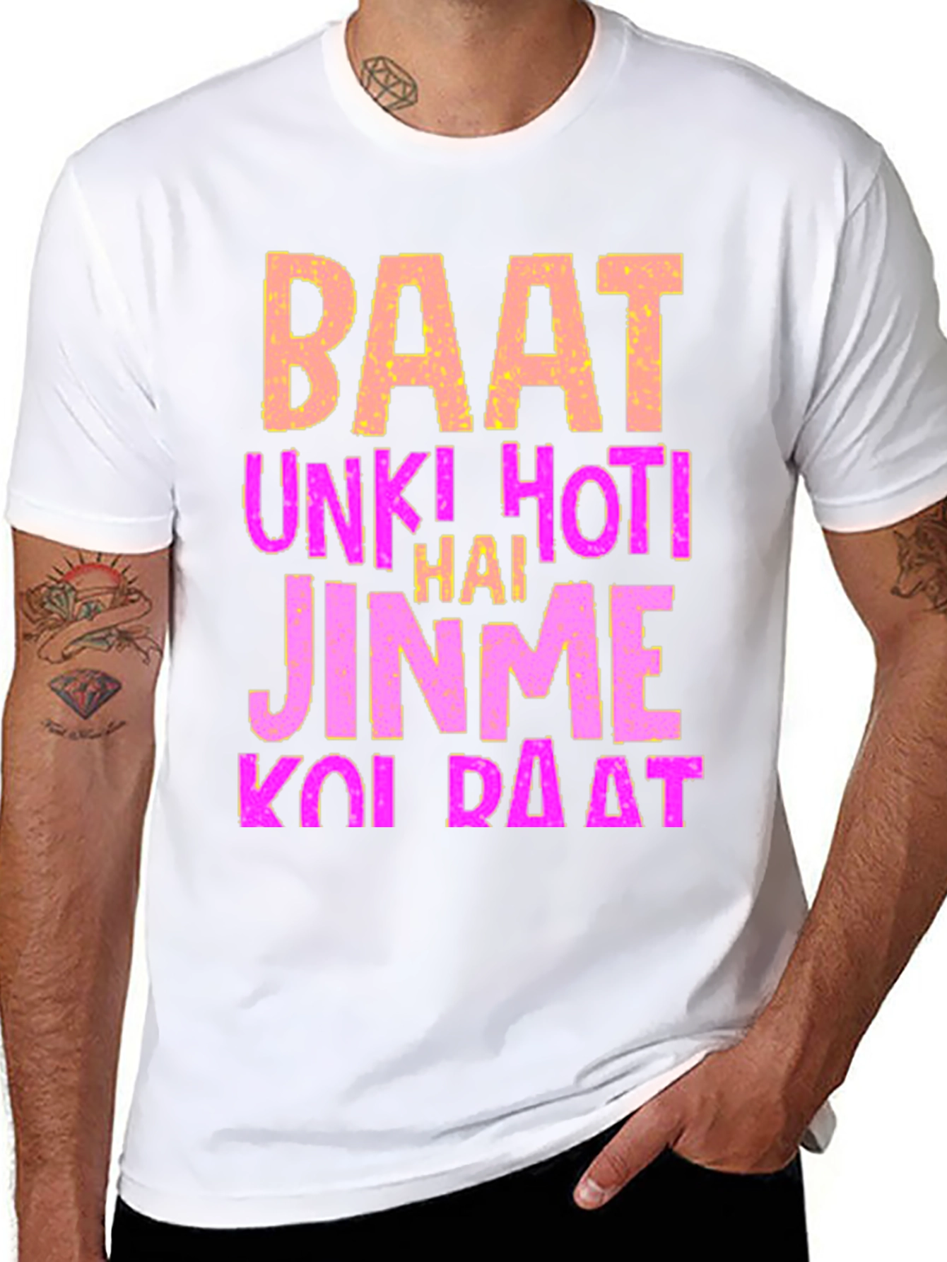 Black Statement T-Shirt - Baat Unki Hoti Hai view 8