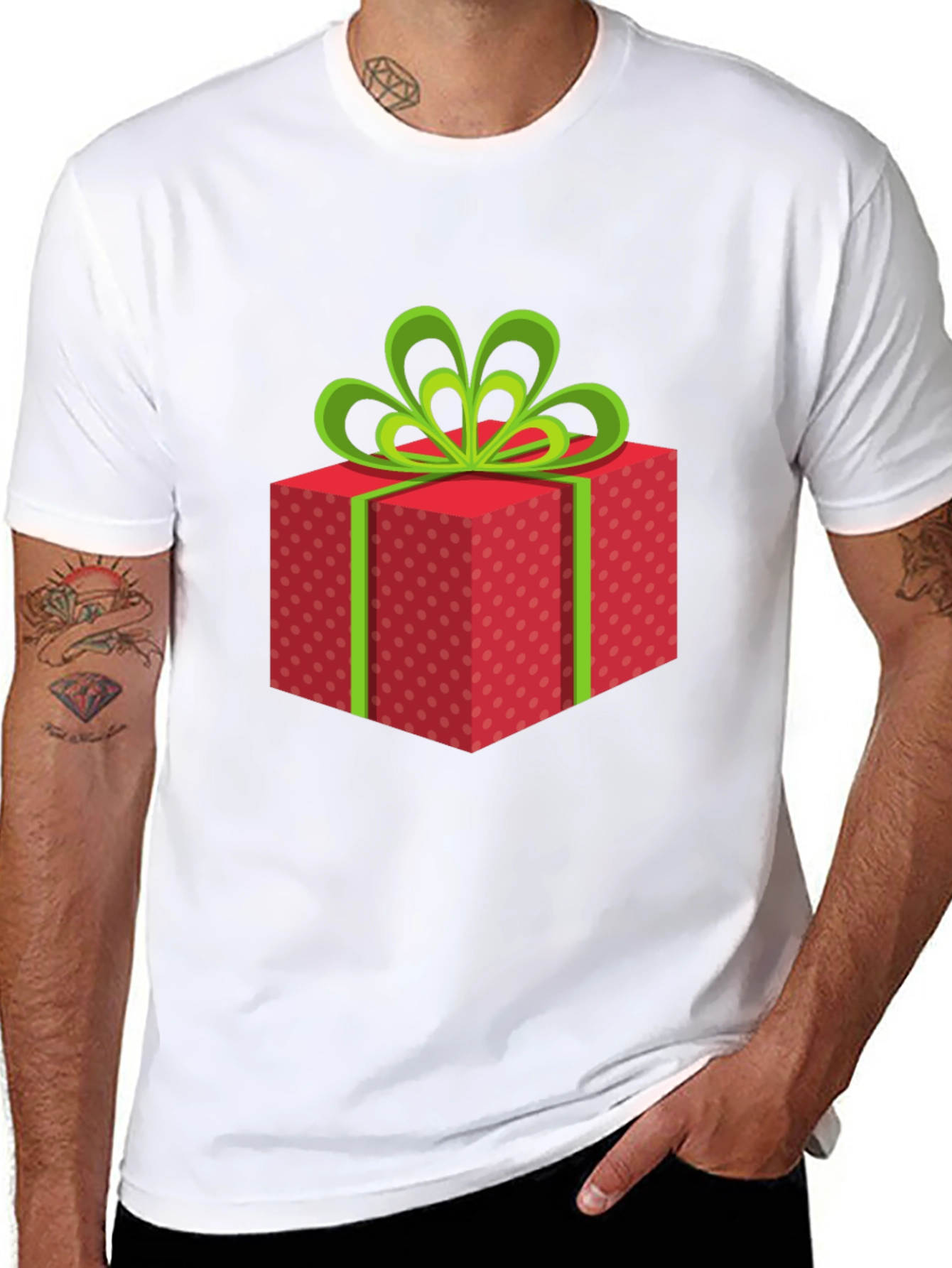 Black Festive Gift Box Graphic T-Shirt view 8