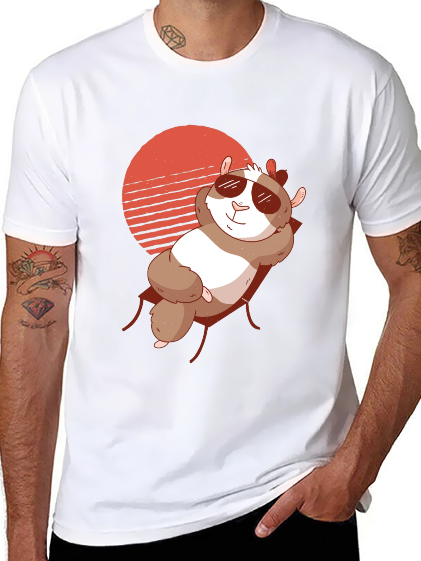Black Relaxed Hamster T-Shirt - Chill Summer Vibes view 8