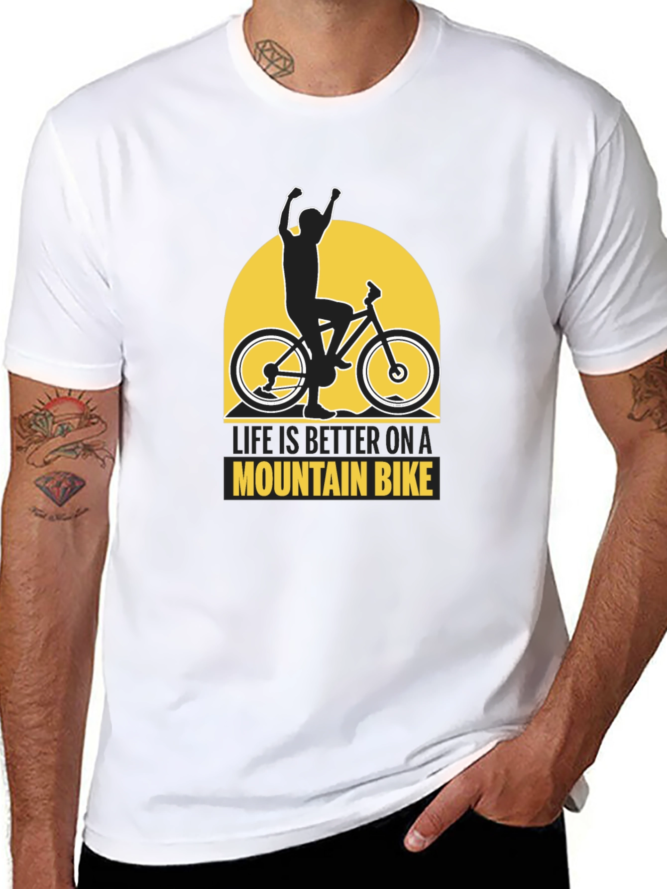 Black Life is Better Mountain Bike Graphic Tee view 8
