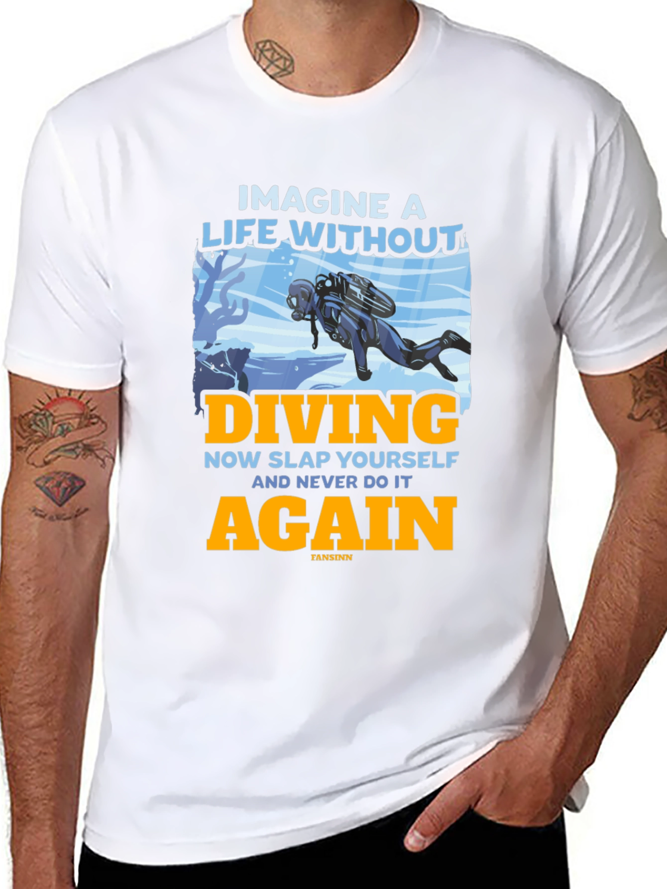 Black Diving T-Shirt - Imagine a Life Without Diving view 8
