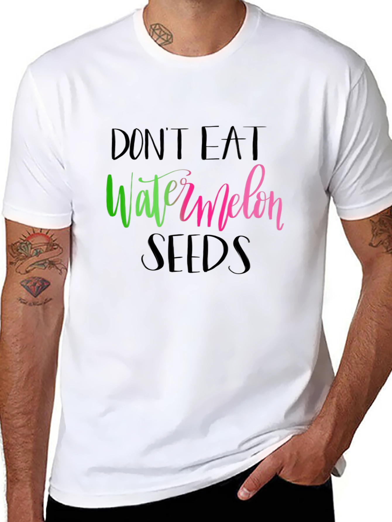 Black Don't Eat Watermelon Seeds Graphic Tee view 8