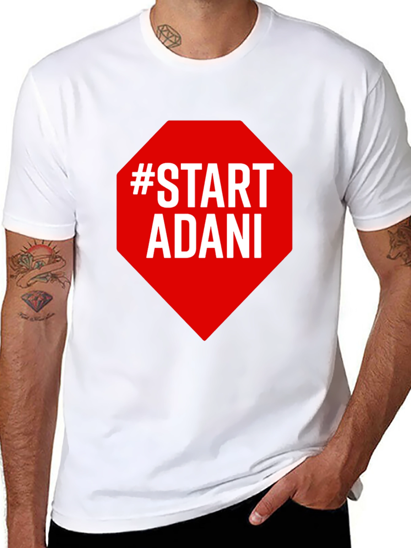 Black Start Adani Black Graphic Tee - Trendy Slogan T-Shirt view 8